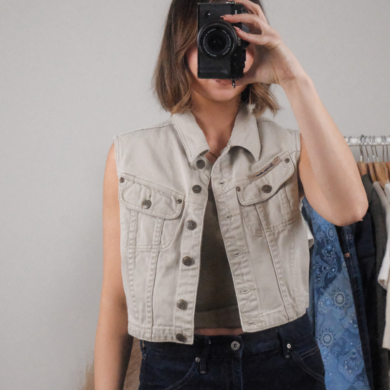 Vintage x Cotton Cropped Vest (S/M)