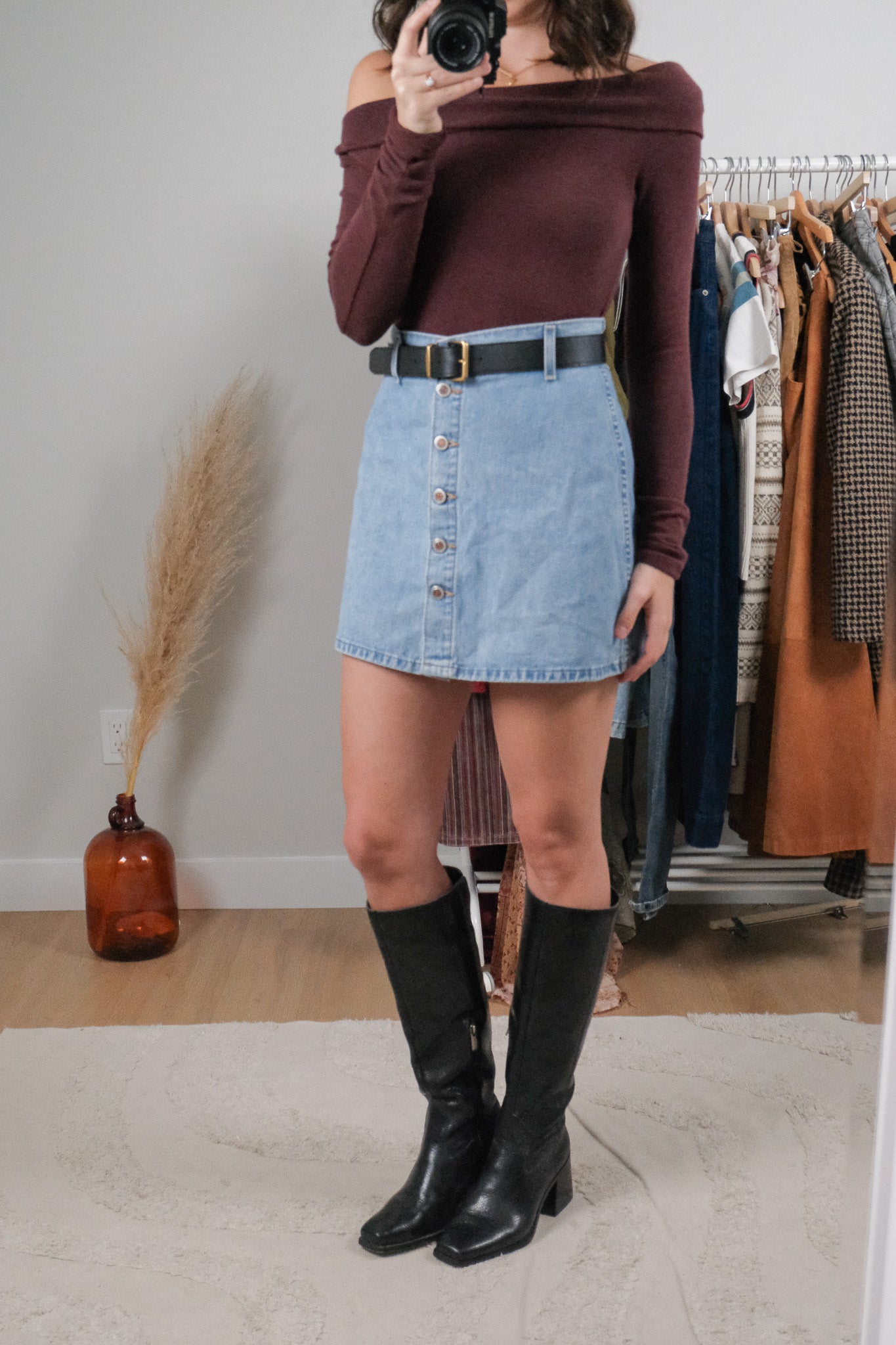 Made in Canada x Vintage x Denim Button Skirt (4)