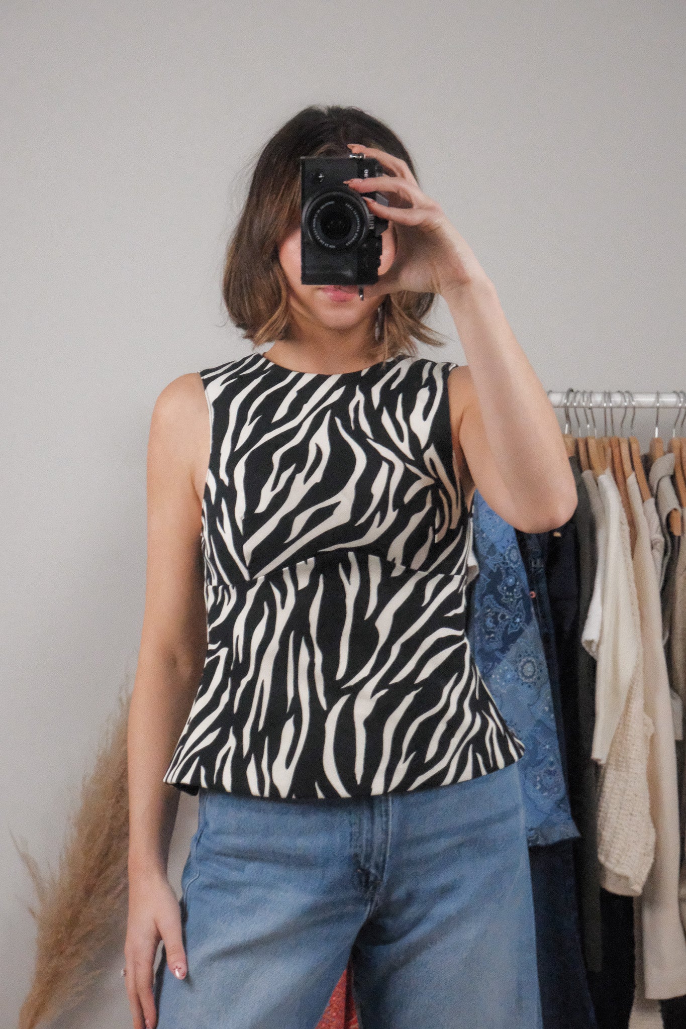 Modern x Zebra Print Open Back Tank (S)