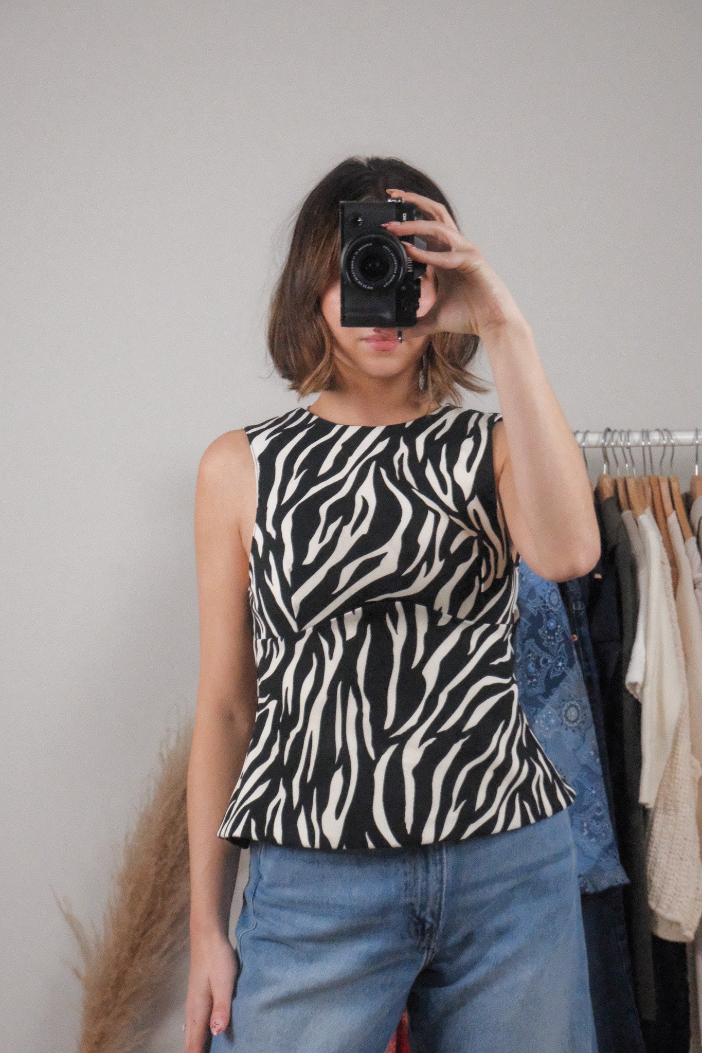 Modern x Zebra Print Open Back Tank (S)