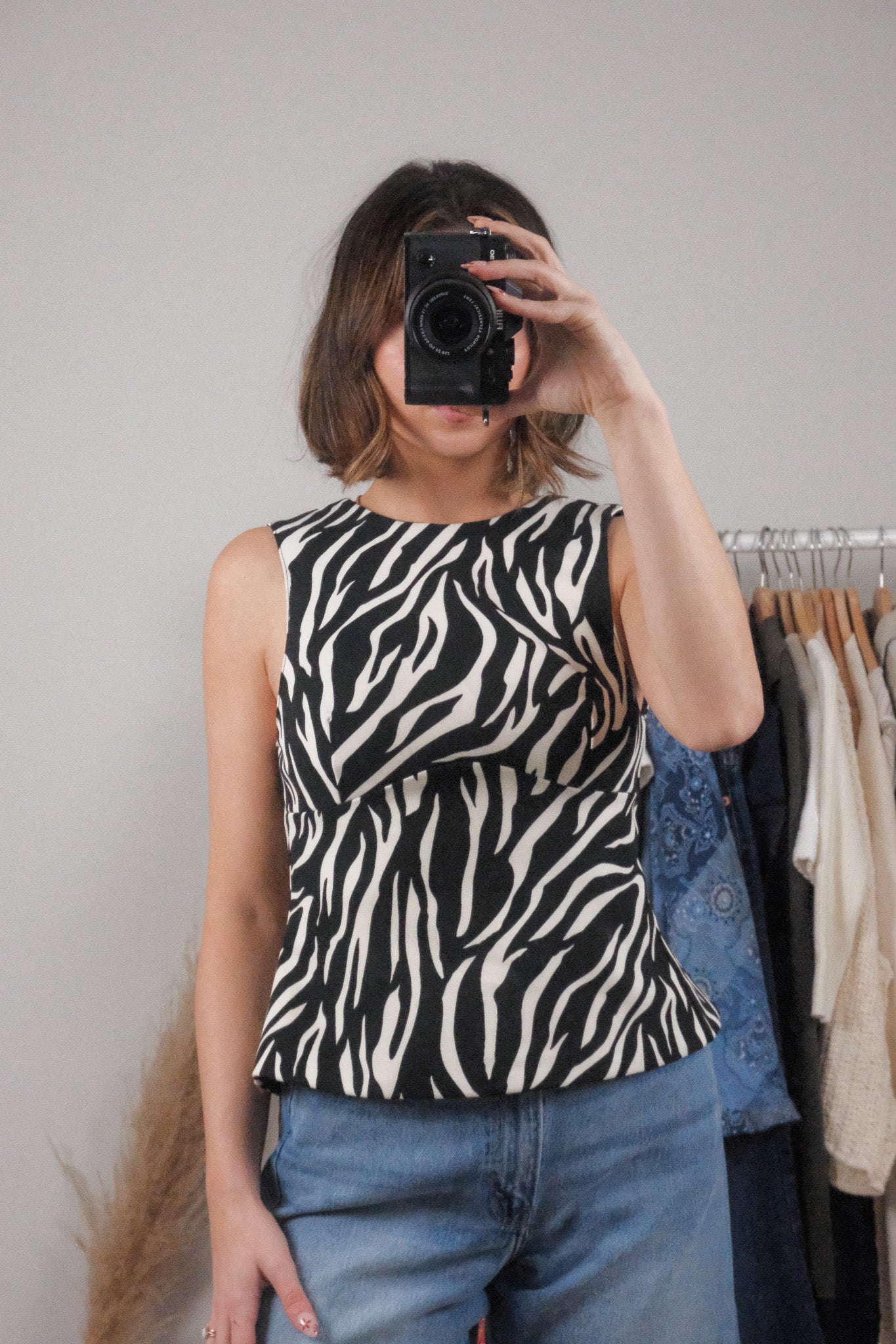 Modern x Zebra Print Open Back Tank (S)
