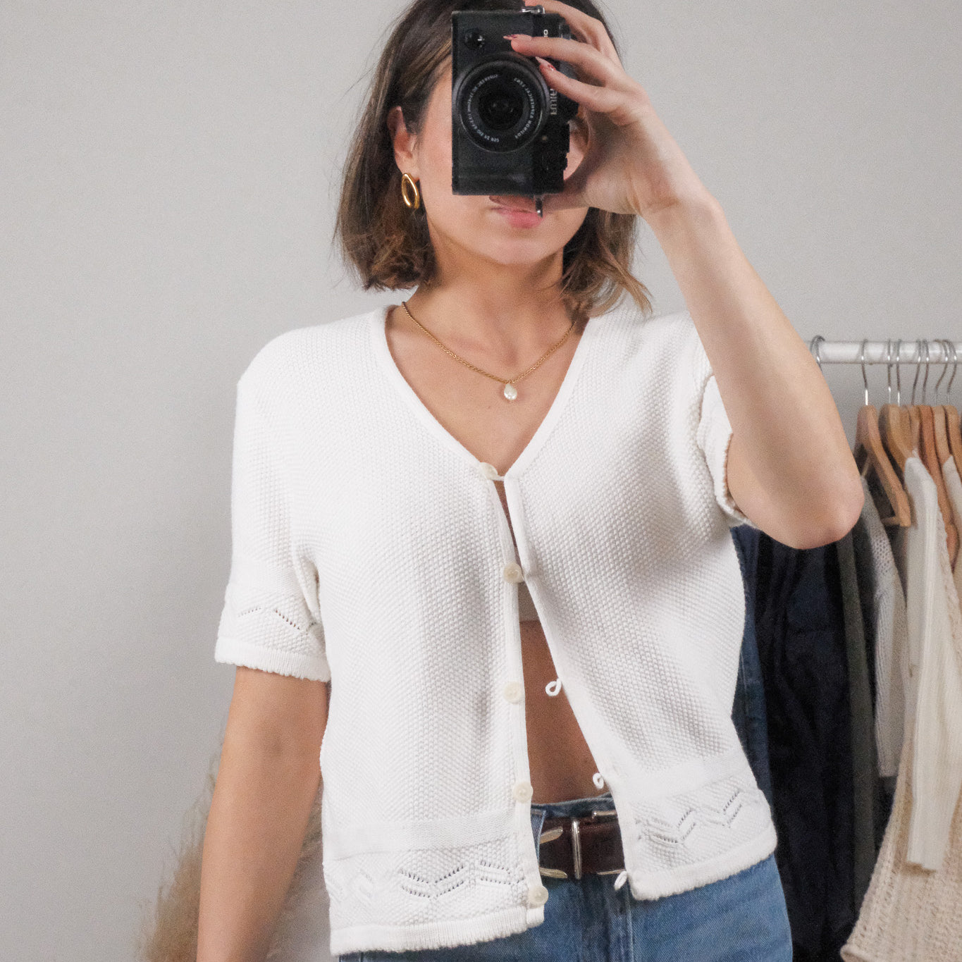 Made in Canada x Vintage x Short-Sleeve Knit (L)
