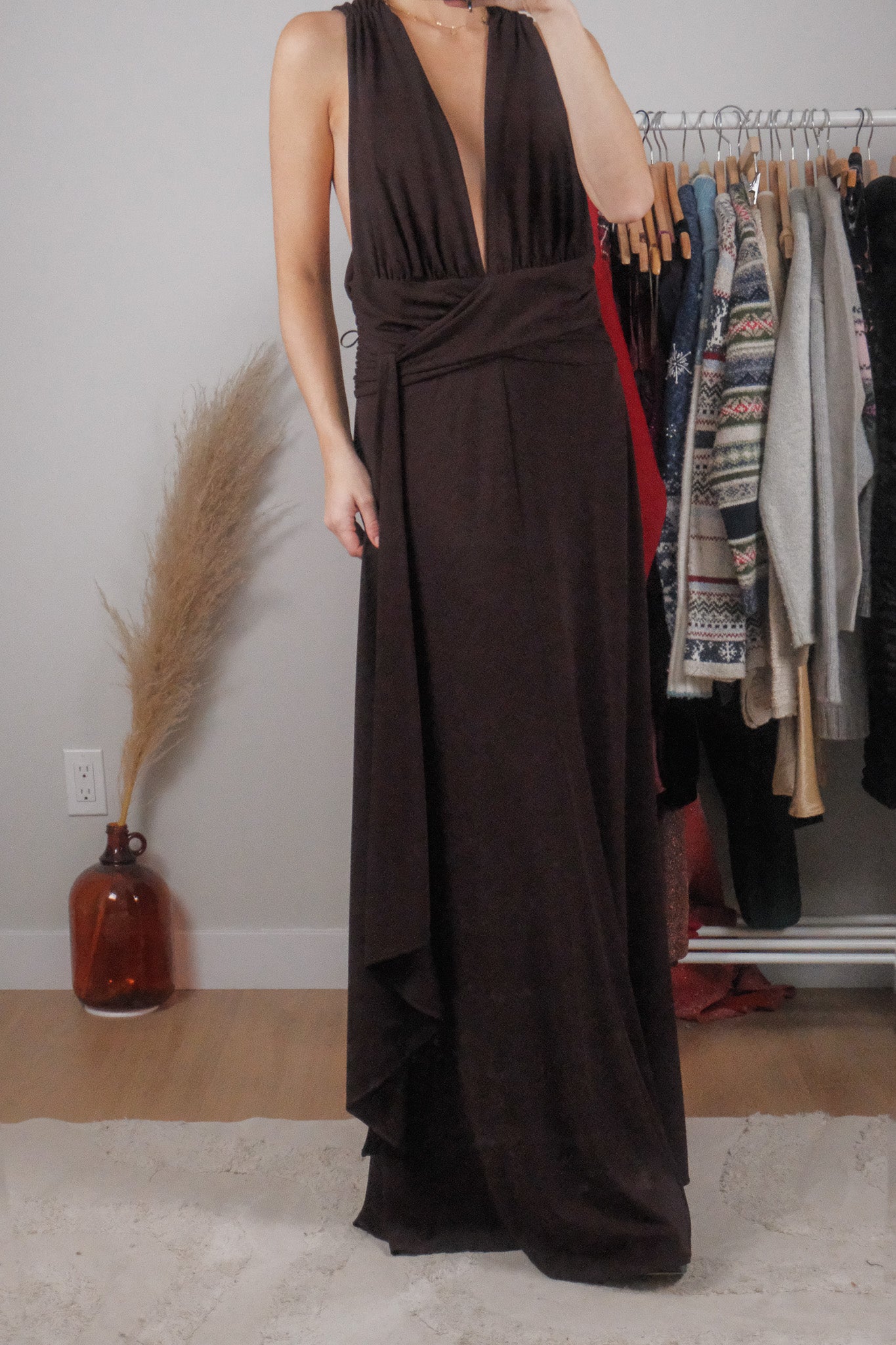 Made in Canada x Vintage x Open Back Maxi Dress (12)