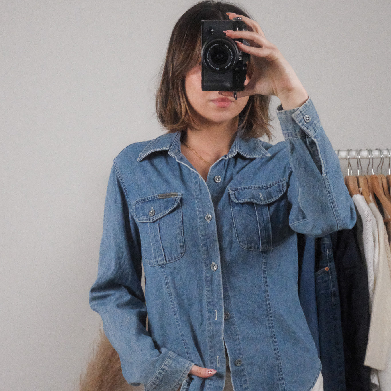 Vintage x Calvin Klein x Denim Fitted Top (M)