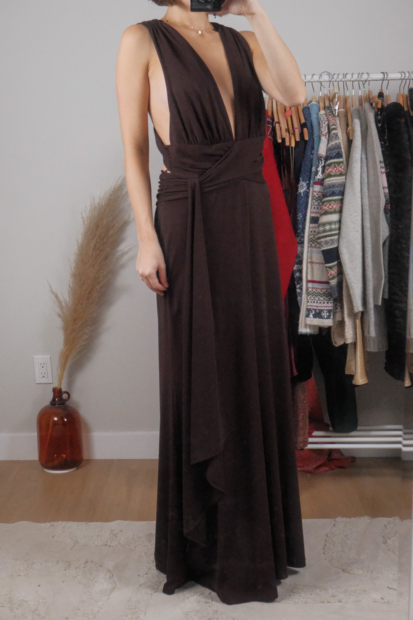 Made in Canada x Vintage x Open Back Maxi Dress (12)