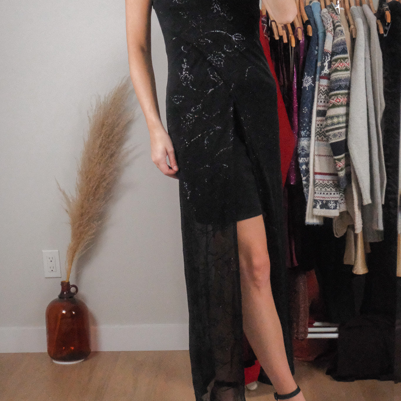 Vintage x Shimmer Flower Mesh Dress (S)