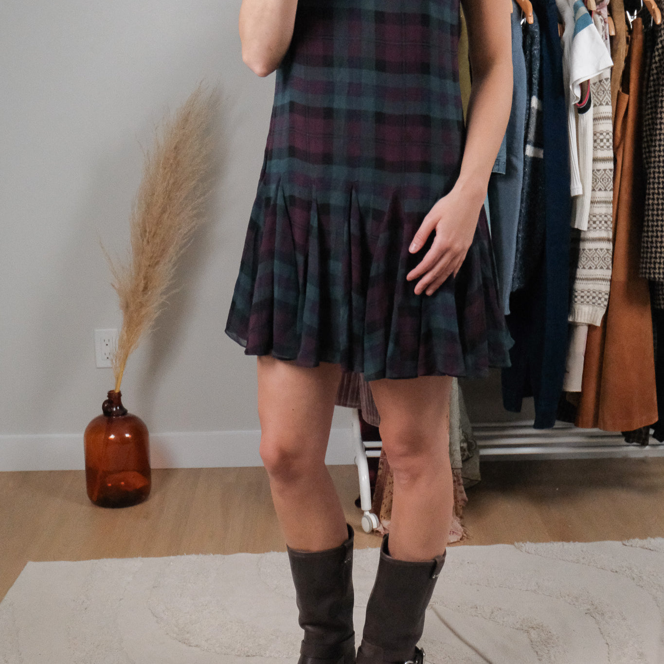 Ralph Lauren x Silk Plaid Midi Dress (6)