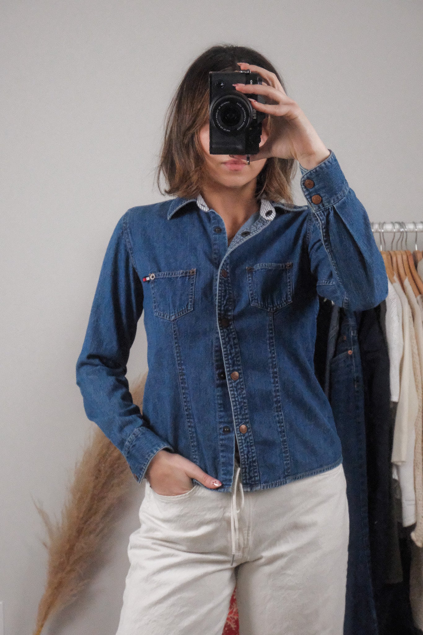 Vintage x Tommy Hilfiger x Denim Fitted Top (S)