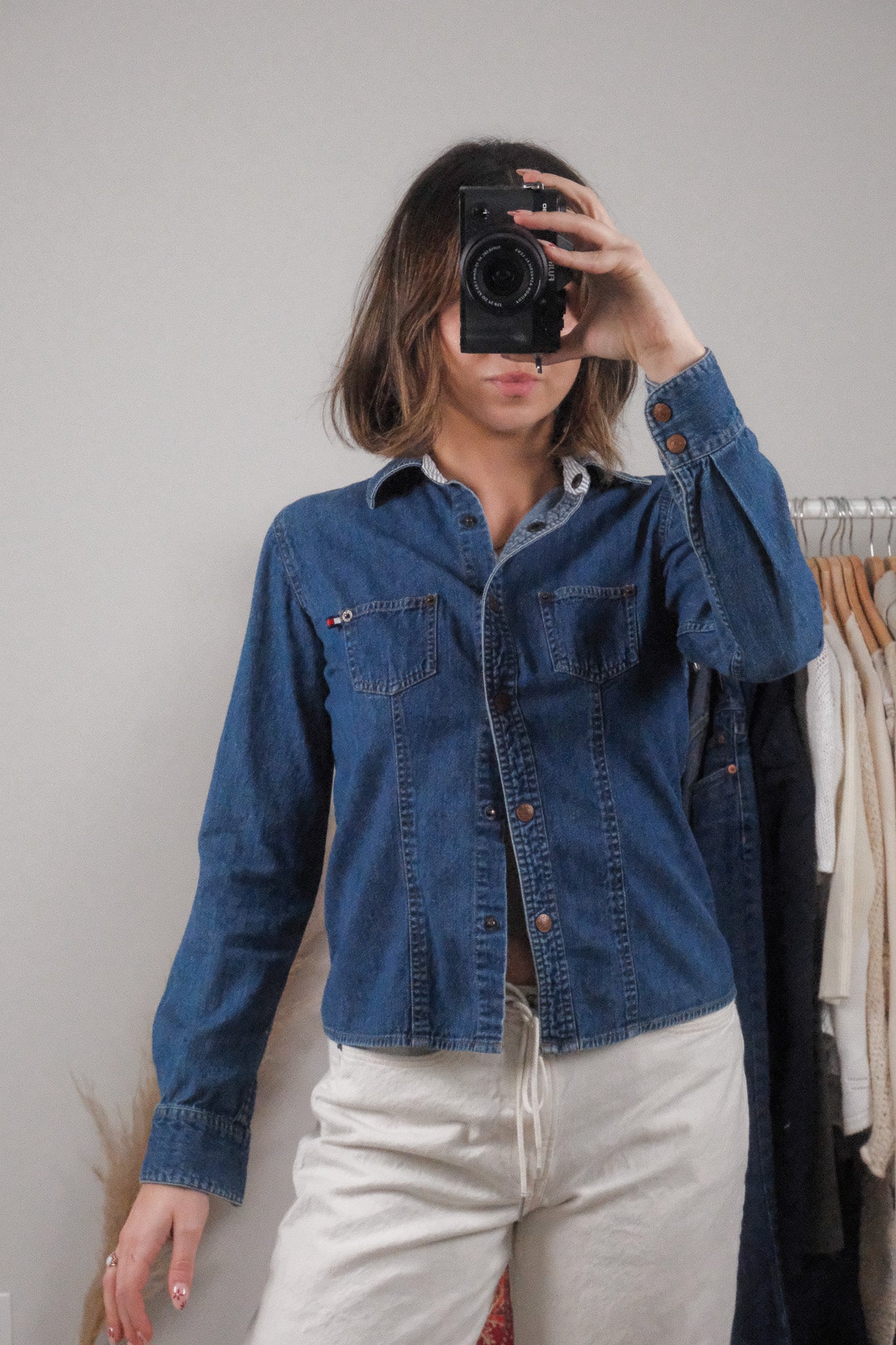 Vintage x Tommy Hilfiger x Denim Fitted Top (S)