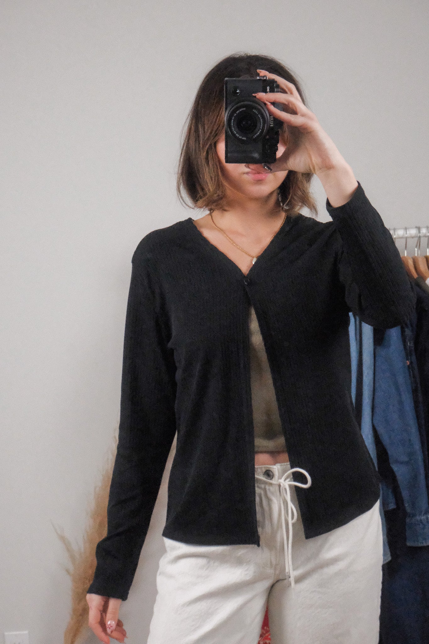 Made in Canada x Vintage x Ribbed Cardigan (S/M)