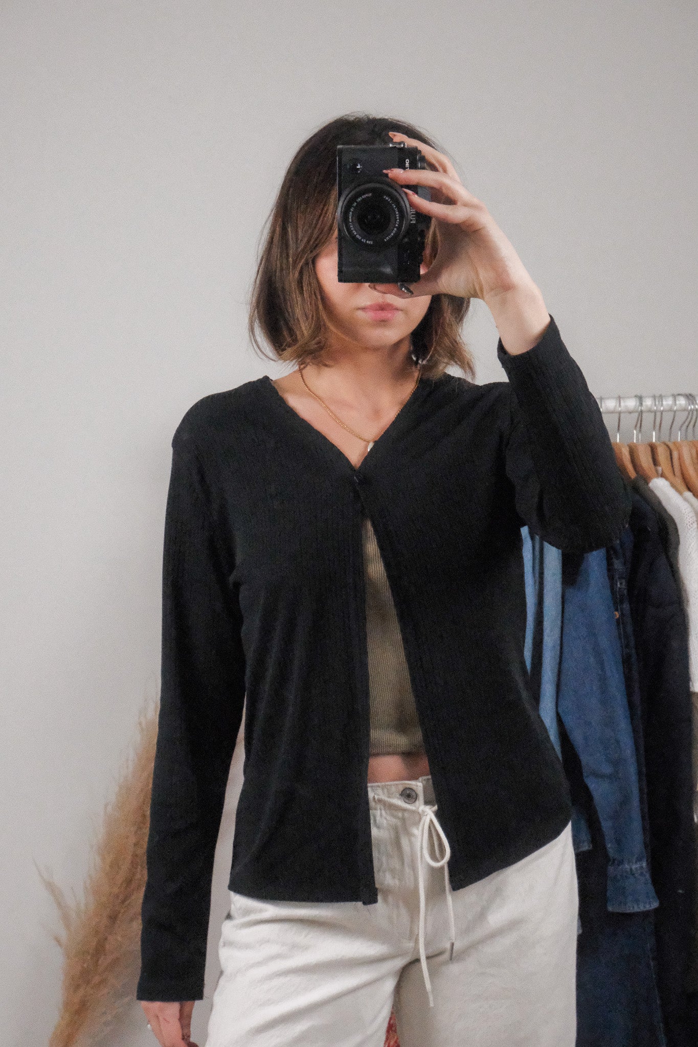 Made in Canada x Vintage x Ribbed Cardigan (S/M)