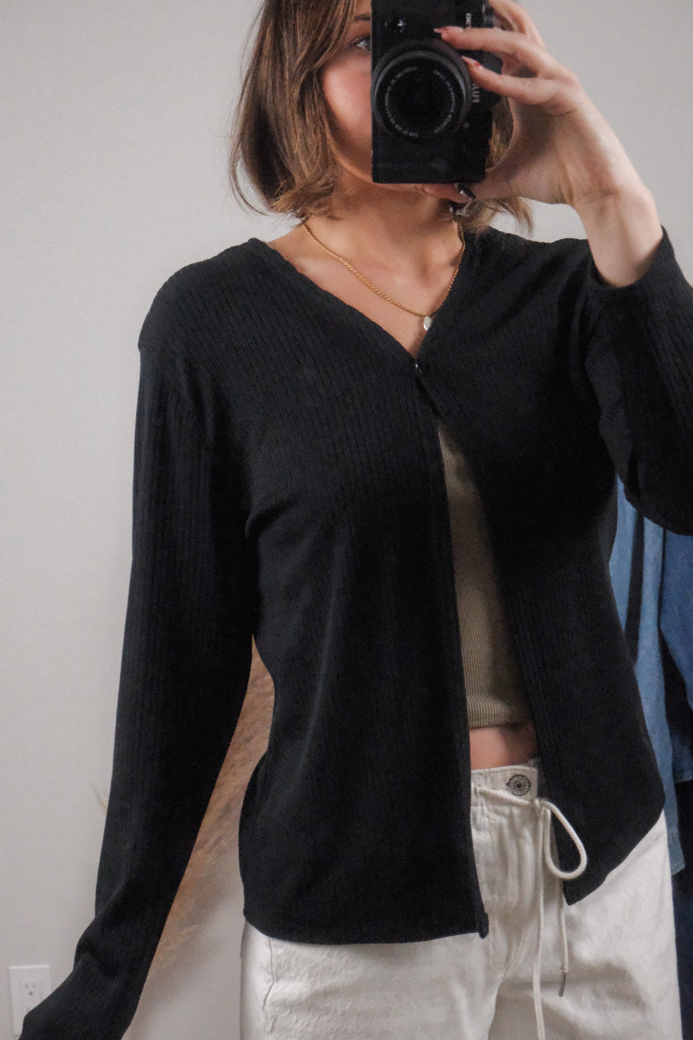 Made in Canada x Vintage x Ribbed Cardigan (S/M)