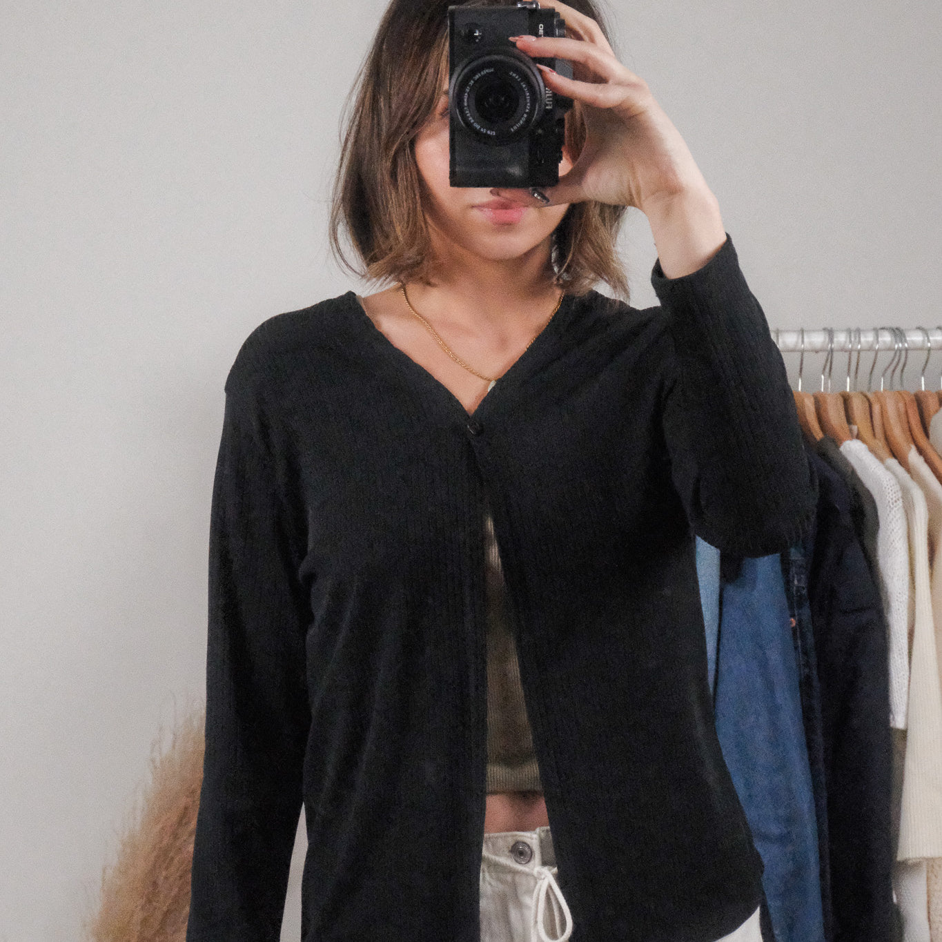 Made in Canada x Vintage x Ribbed Cardigan (S/M)