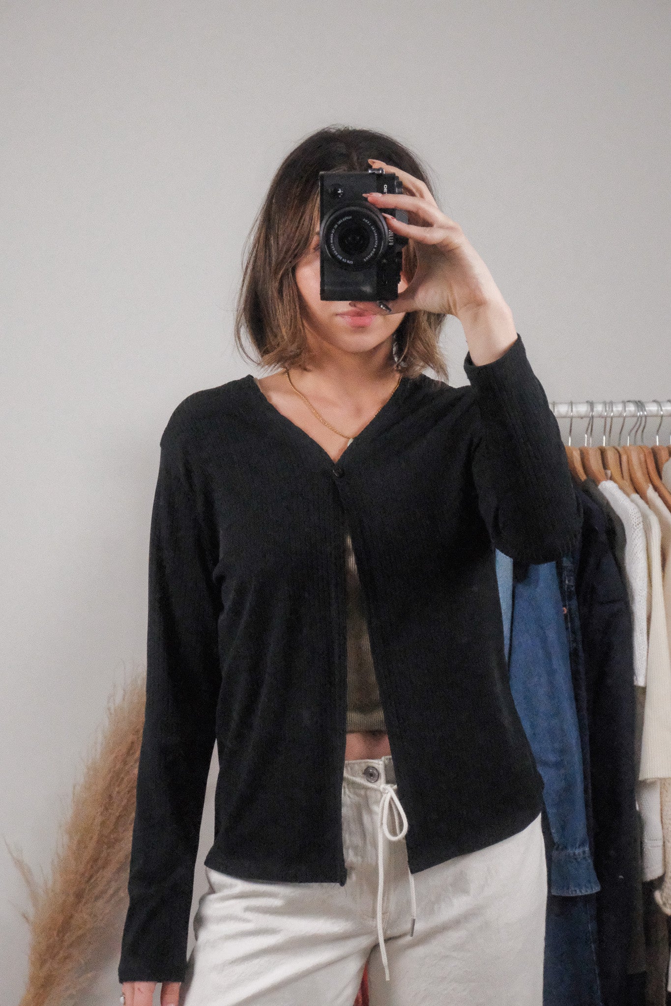 Made in Canada x Vintage x Ribbed Cardigan (S/M)