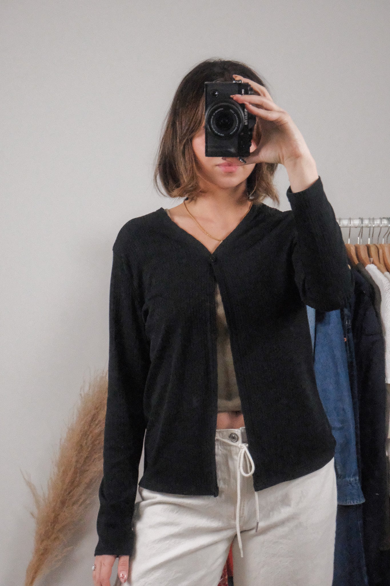 Made in Canada x Vintage x Ribbed Cardigan (S/M)