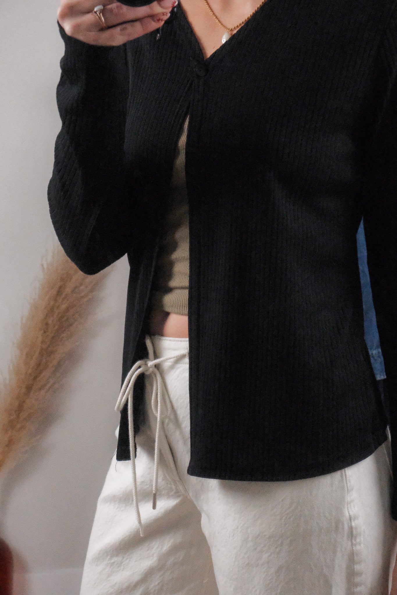 Made in Canada x Vintage x Ribbed Cardigan (S/M)