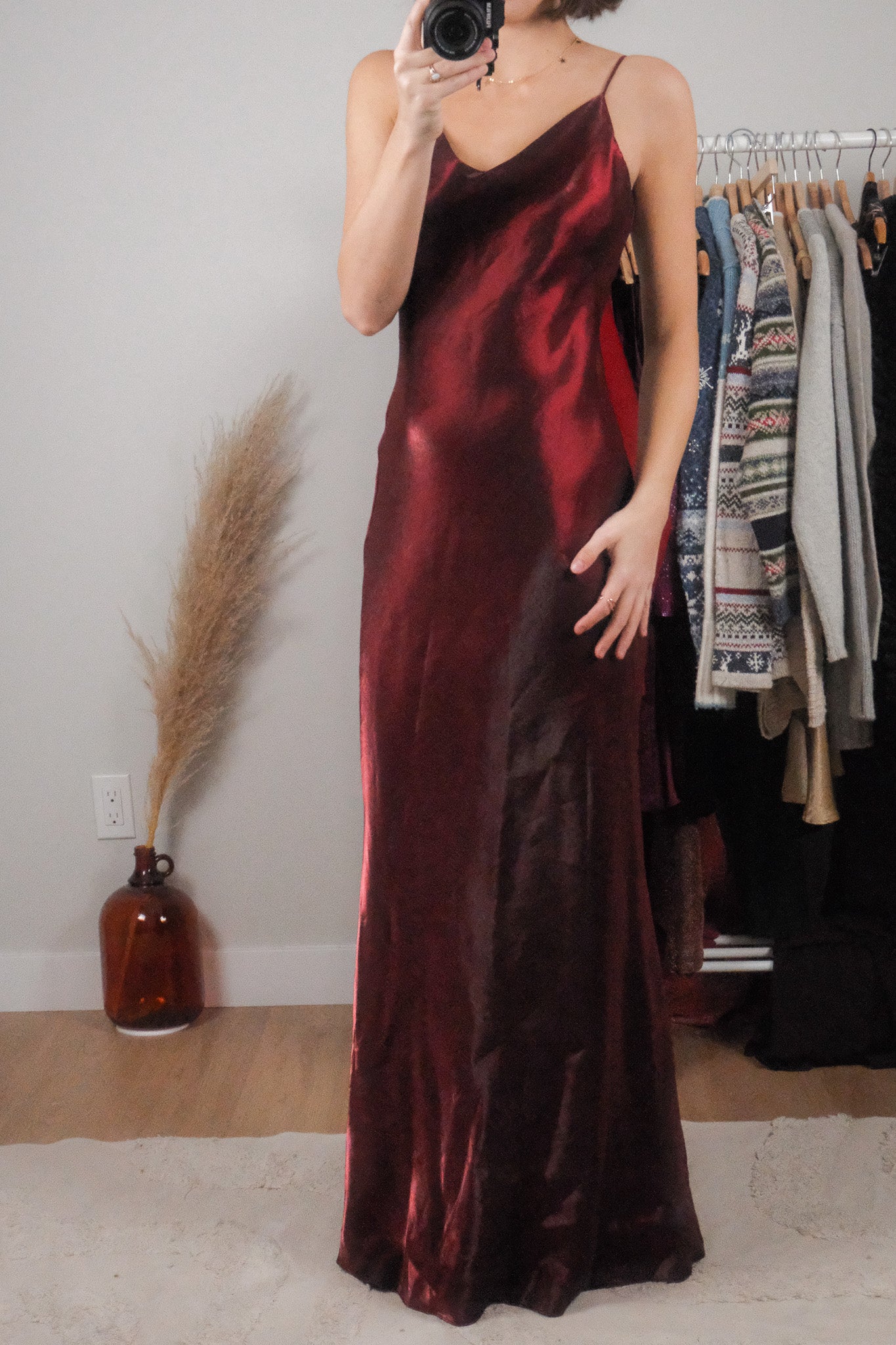Made in USA x Vintage x Iridescent Open Back Maxi Dress (8)