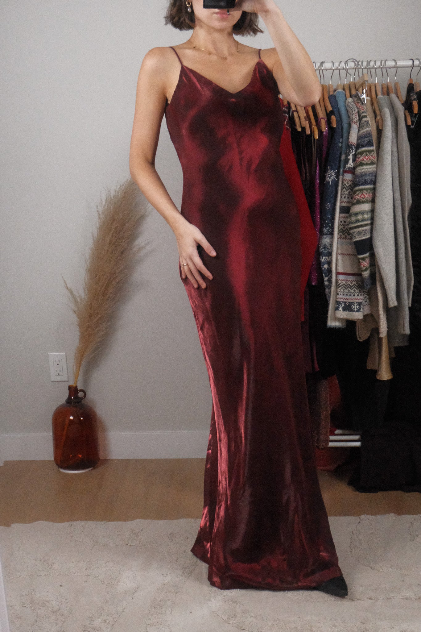 Made in USA x Vintage x Iridescent Open Back Maxi Dress (8)