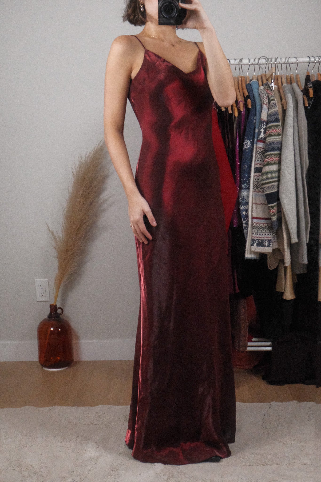 Made in USA x Vintage x Iridescent Open Back Maxi Dress (8)