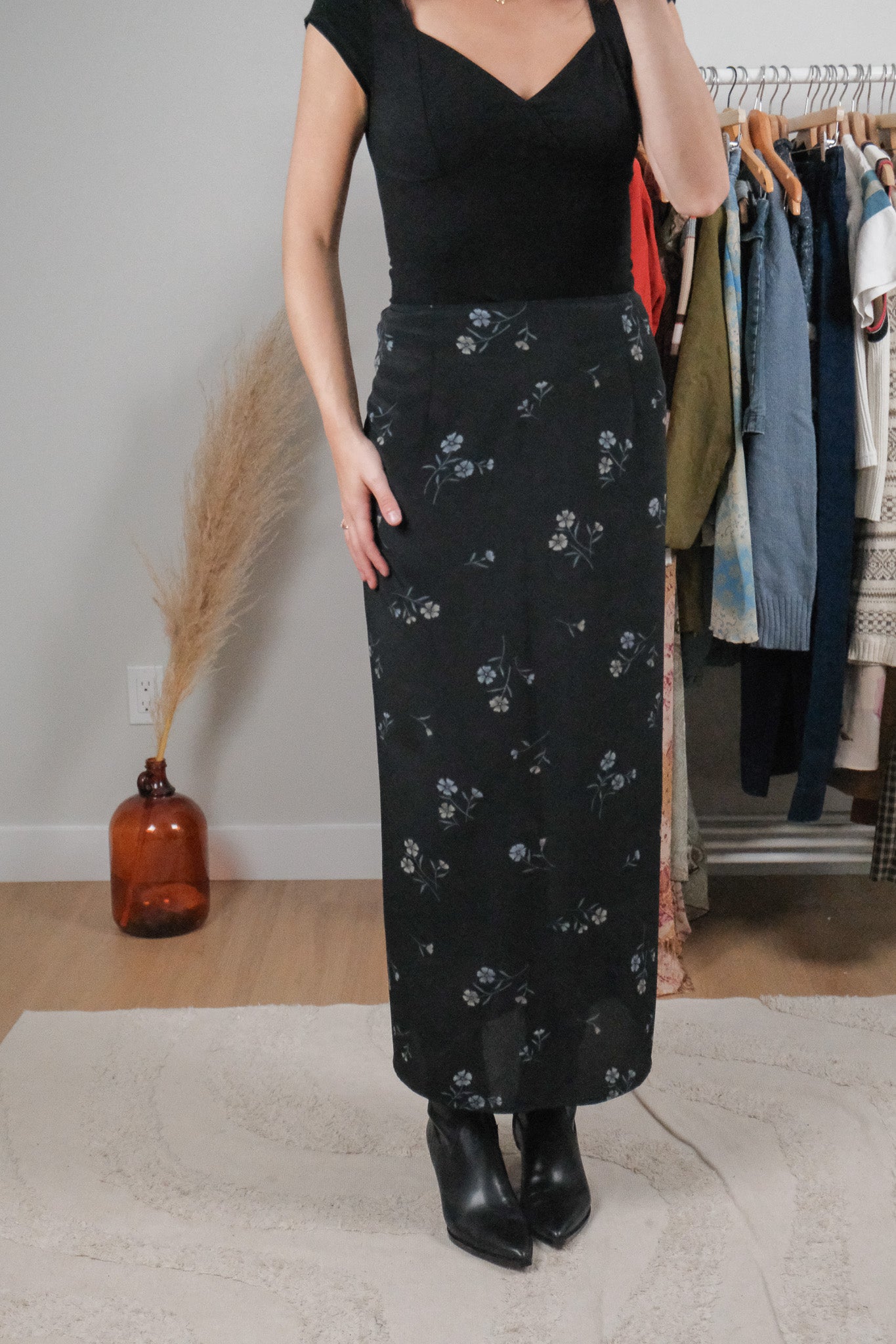 Made in Canada x Vintage x Floral Maxi Skirt (8/10)