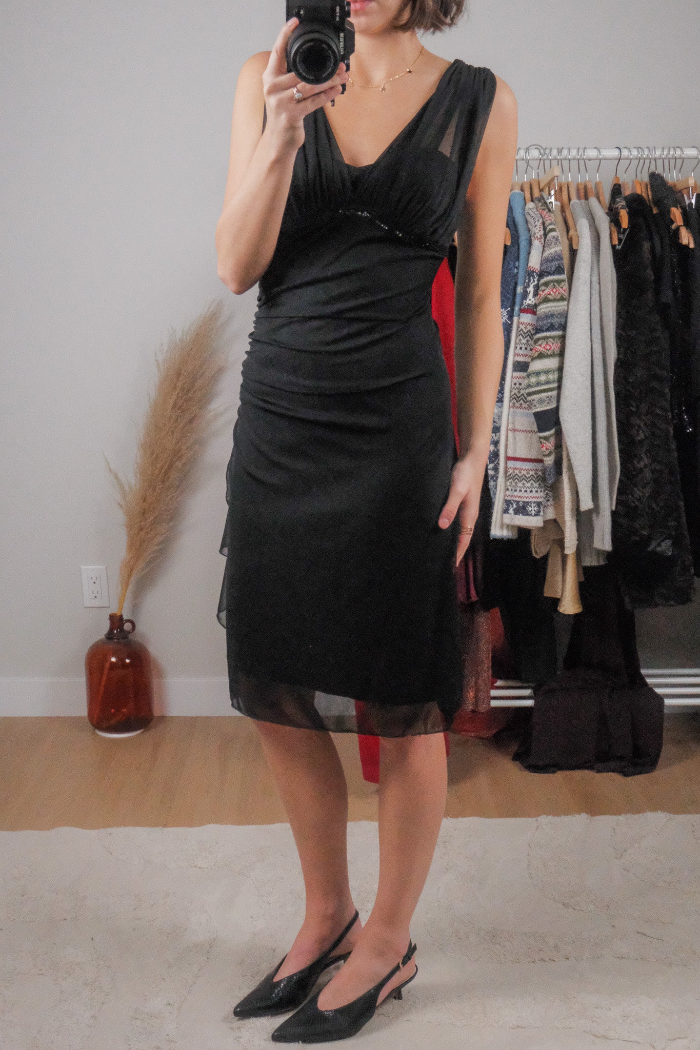 Made in Canada x Vintage x Beaded/Sequin Mesh Midi Dress (8)