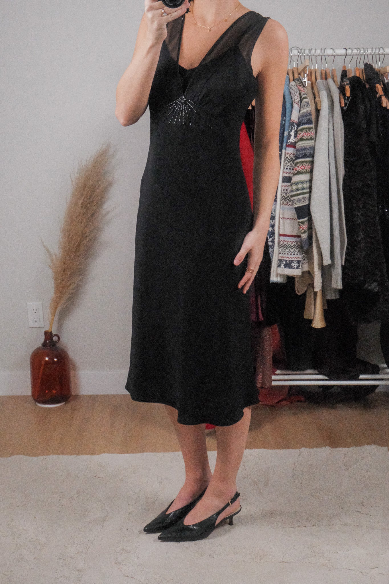 Vintage x Mesh Beaded Midi Dress (6/8)