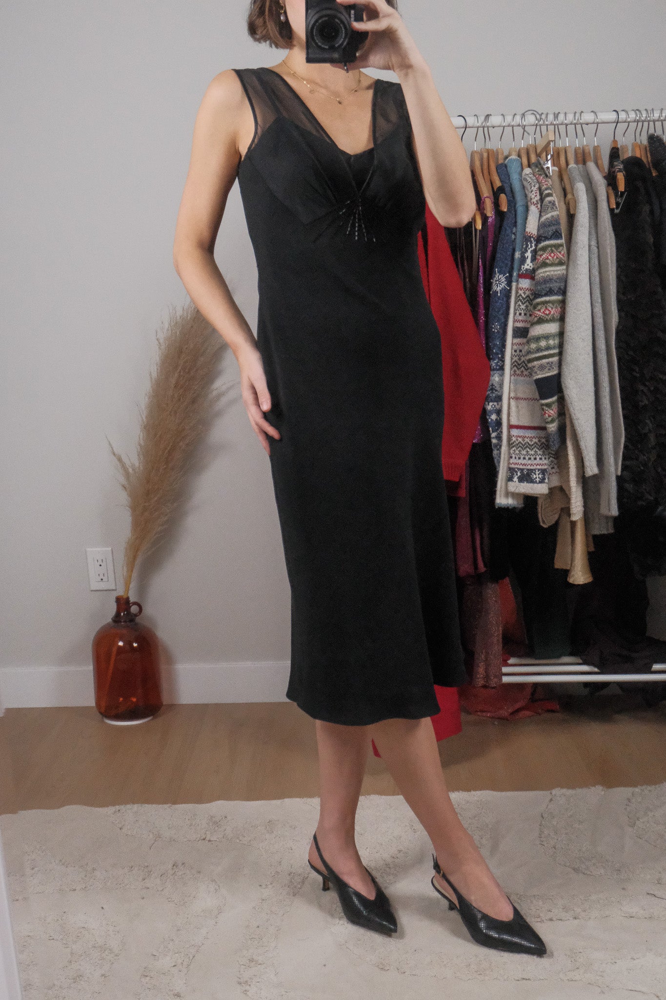 Vintage x Mesh Beaded Midi Dress (6/8)