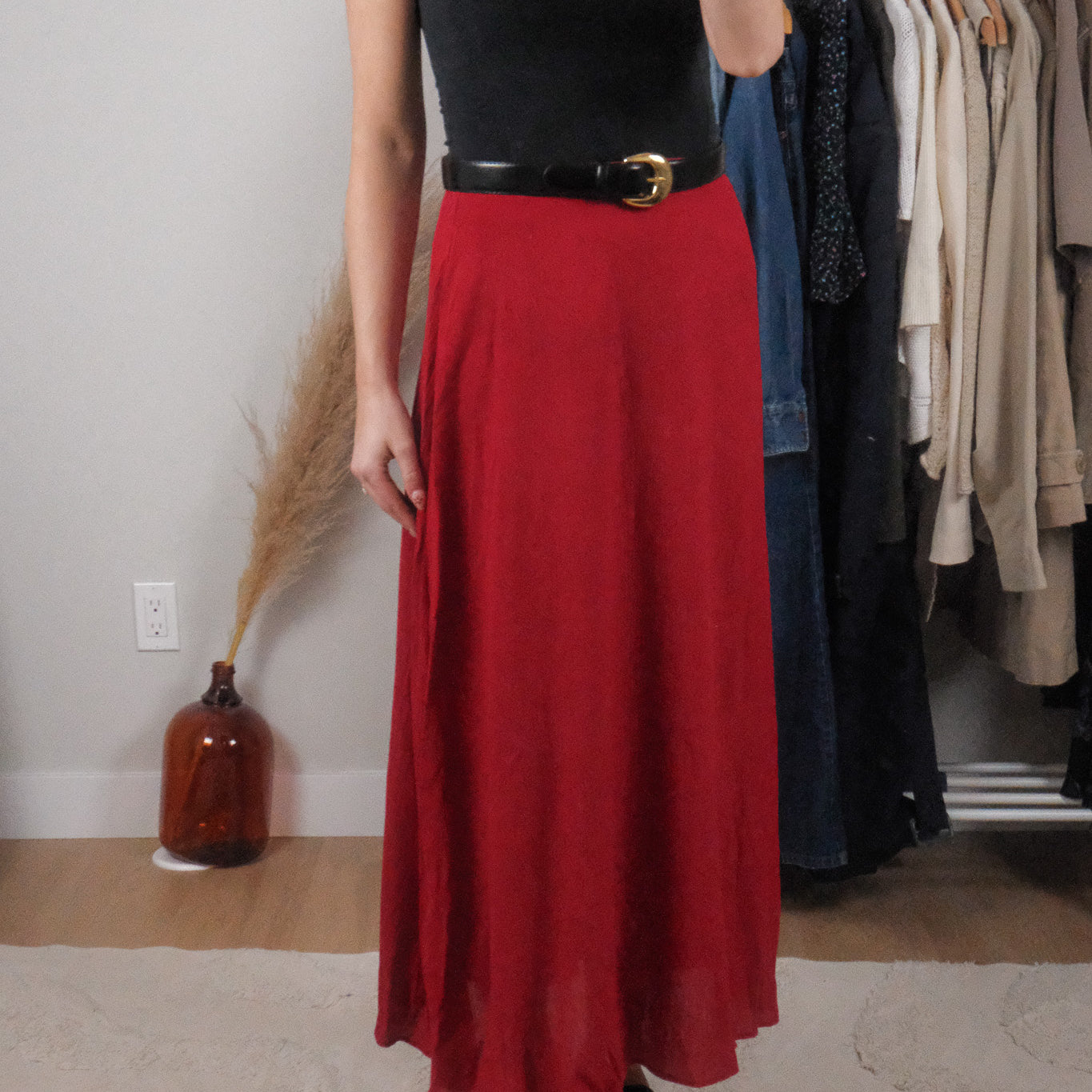 Made in Canada x Vintage x Crinkle Maxi Skirt (6)