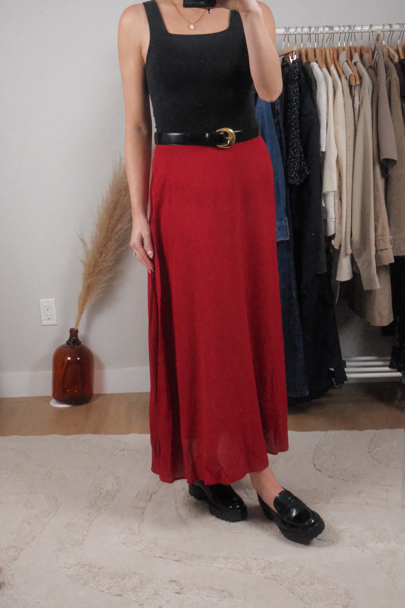 Made in Canada x Vintage x Crinkle Maxi Skirt (6)