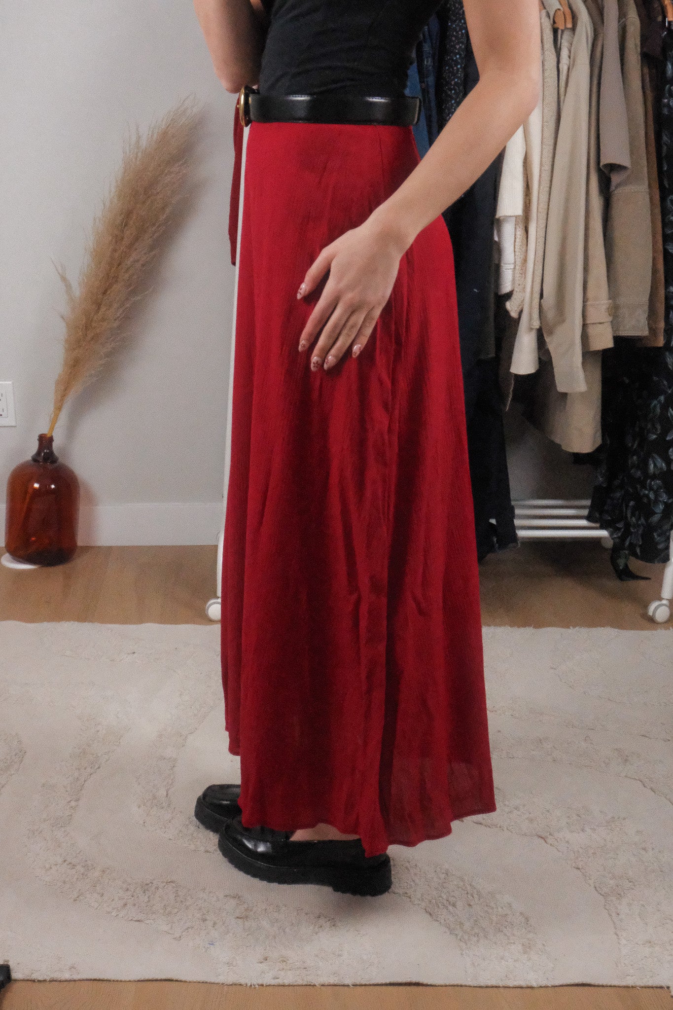 Made in Canada x Vintage x Crinkle Maxi Skirt (6)