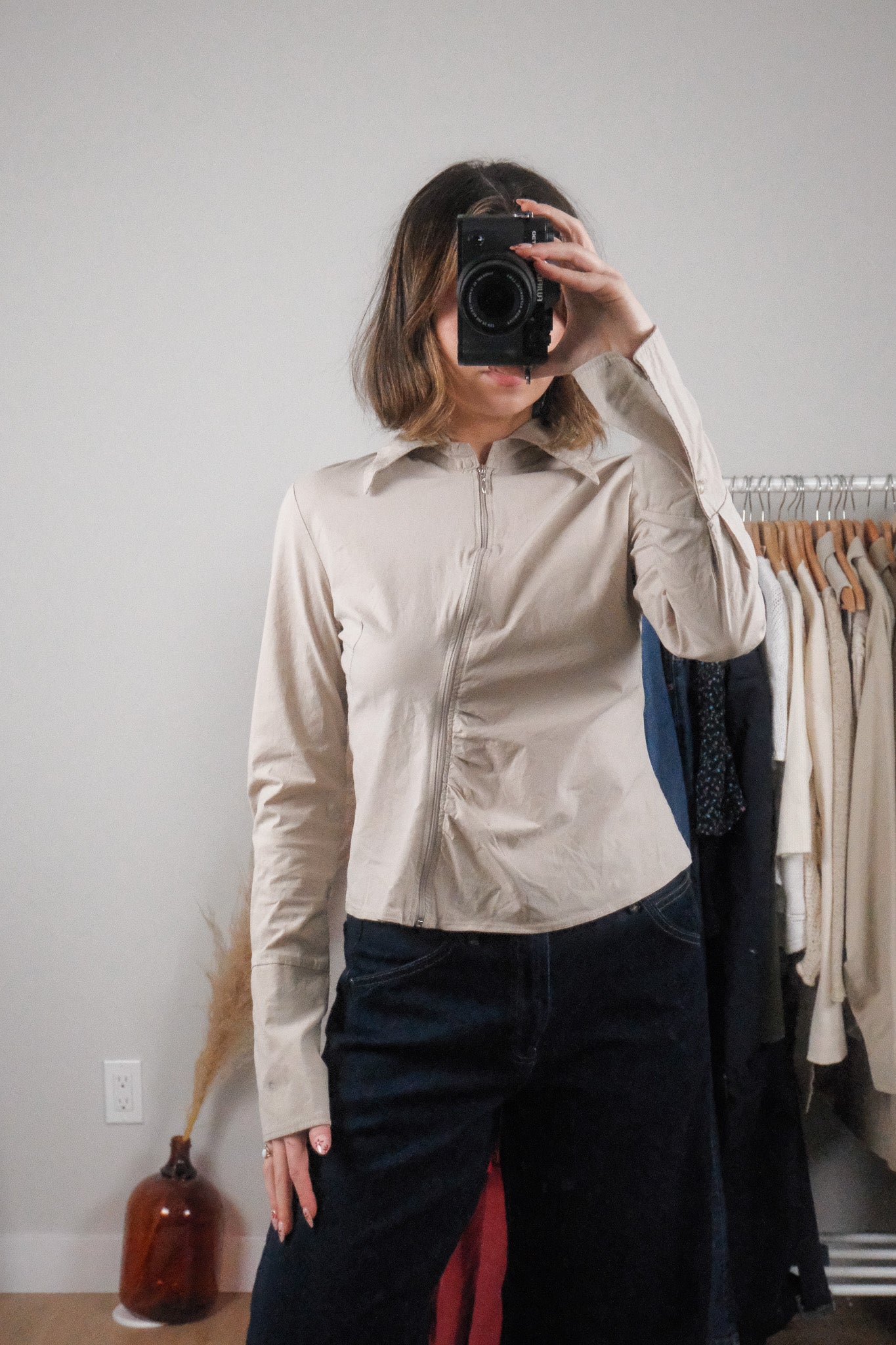Vintage x Asymmetrical Zip Up (S)