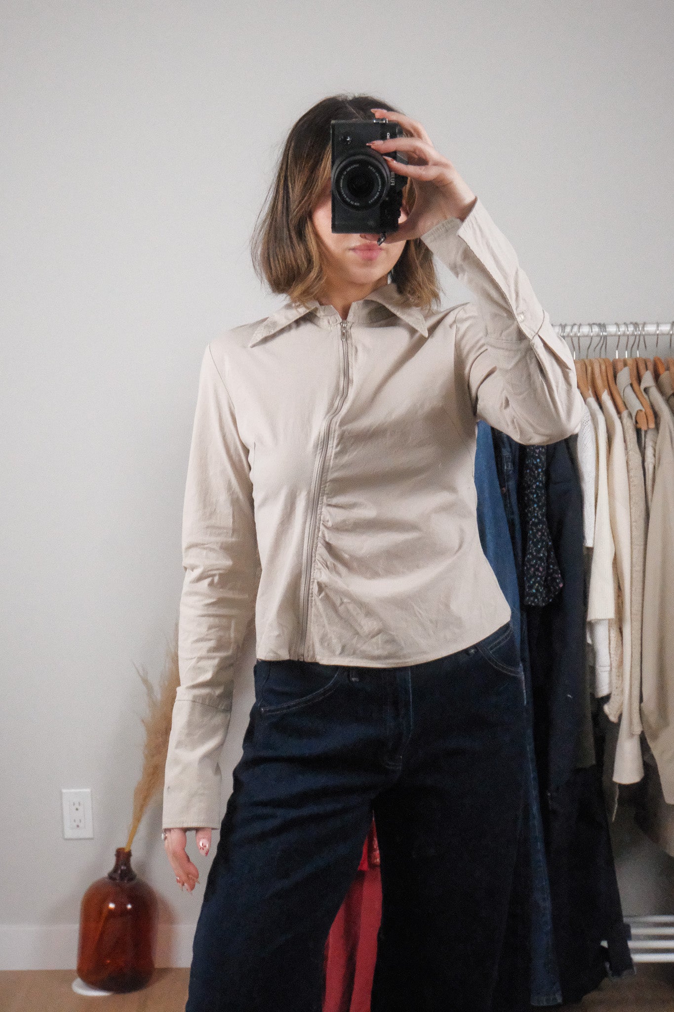 Vintage x Asymmetrical Zip Up (S)