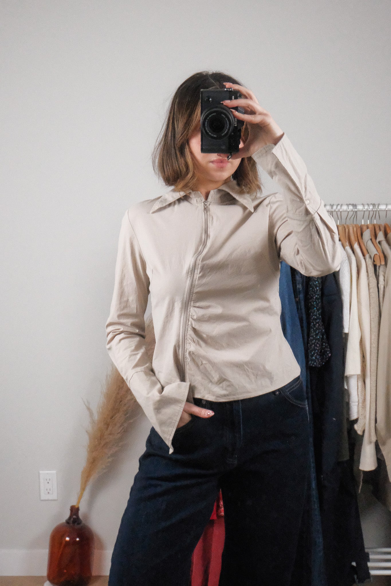 Vintage x Asymmetrical Zip Up (S)