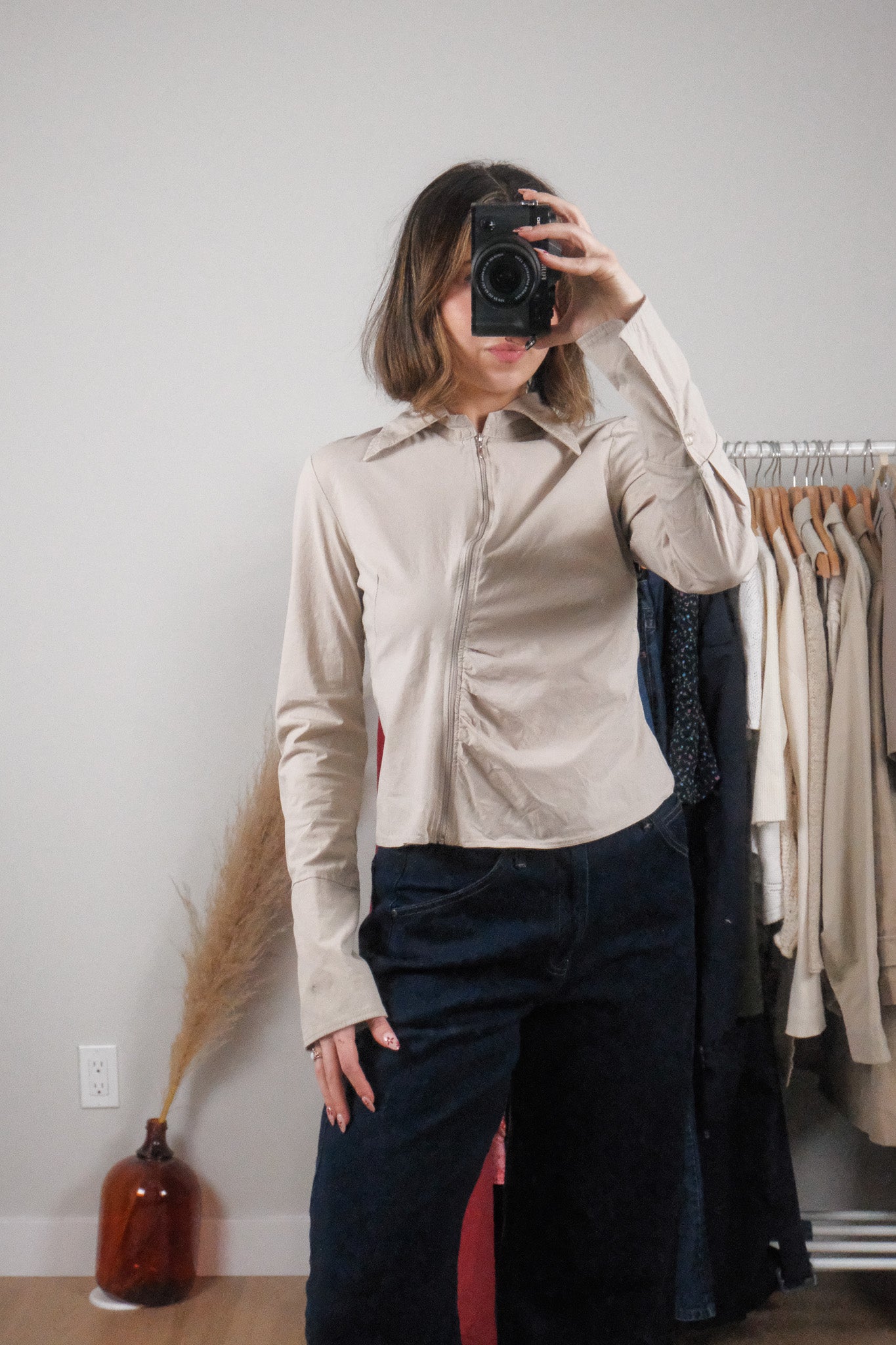 Vintage x Asymmetrical Zip Up (S)