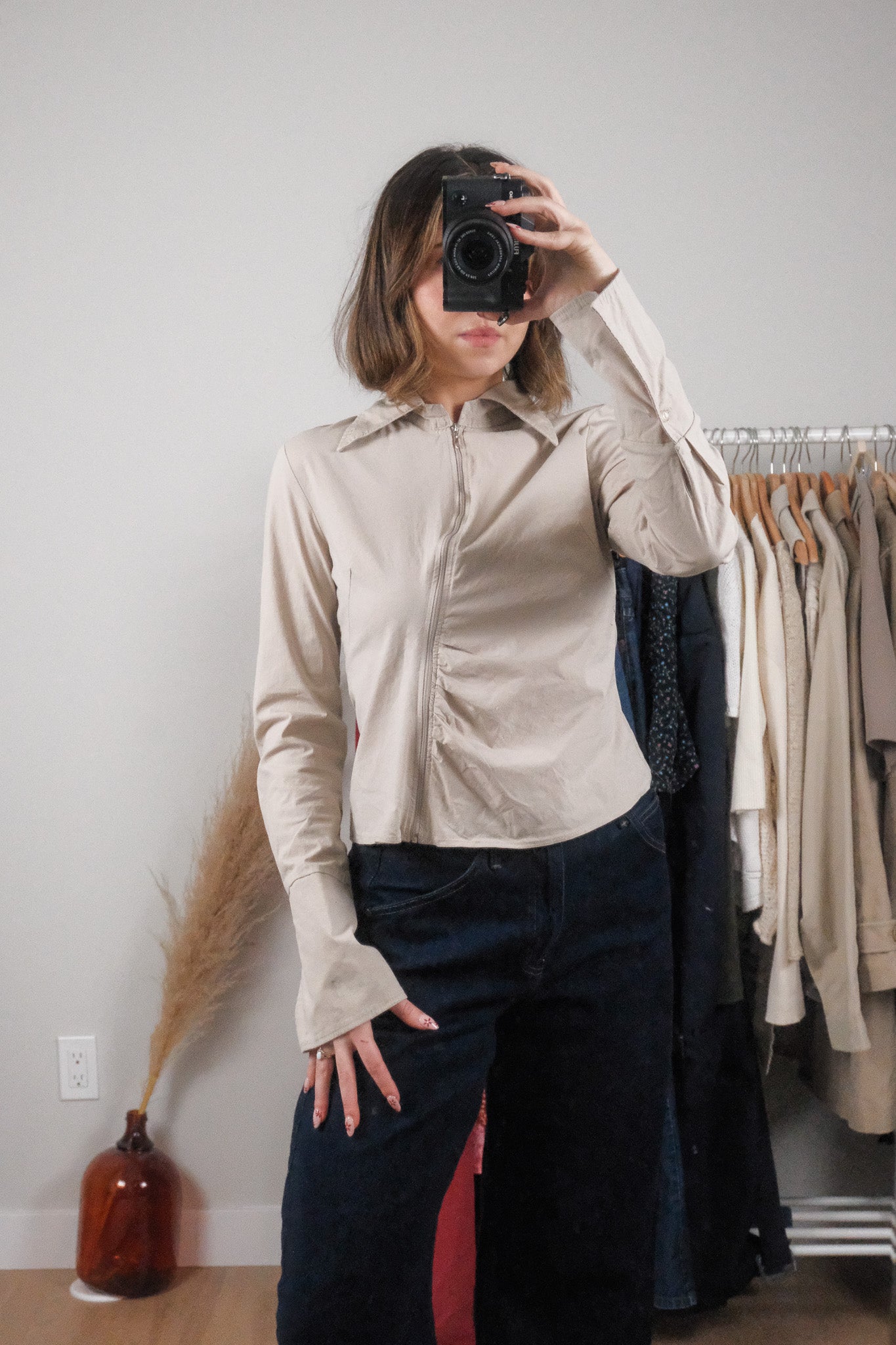 Vintage x Asymmetrical Zip Up (S)