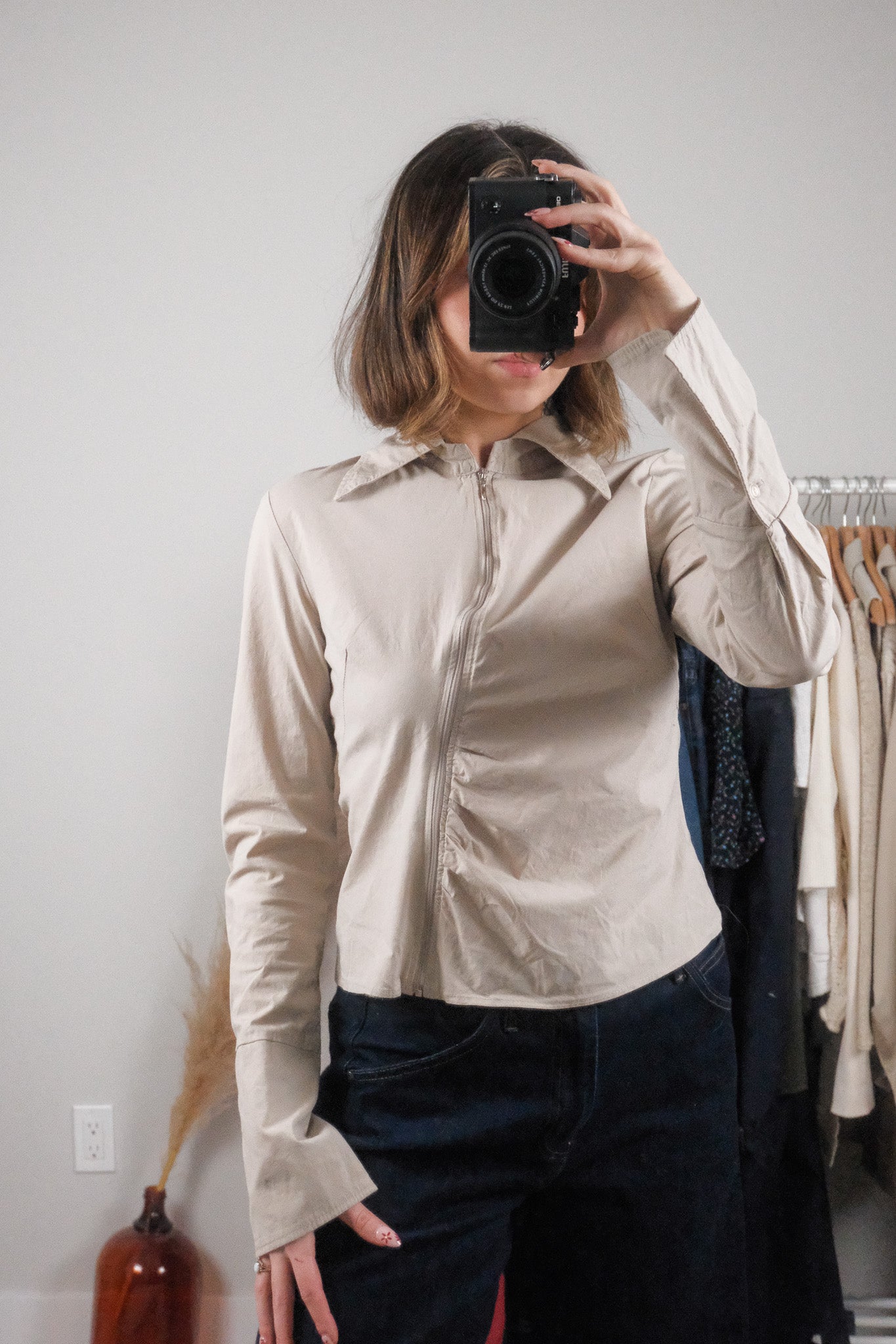 Vintage x Asymmetrical Zip Up (S)