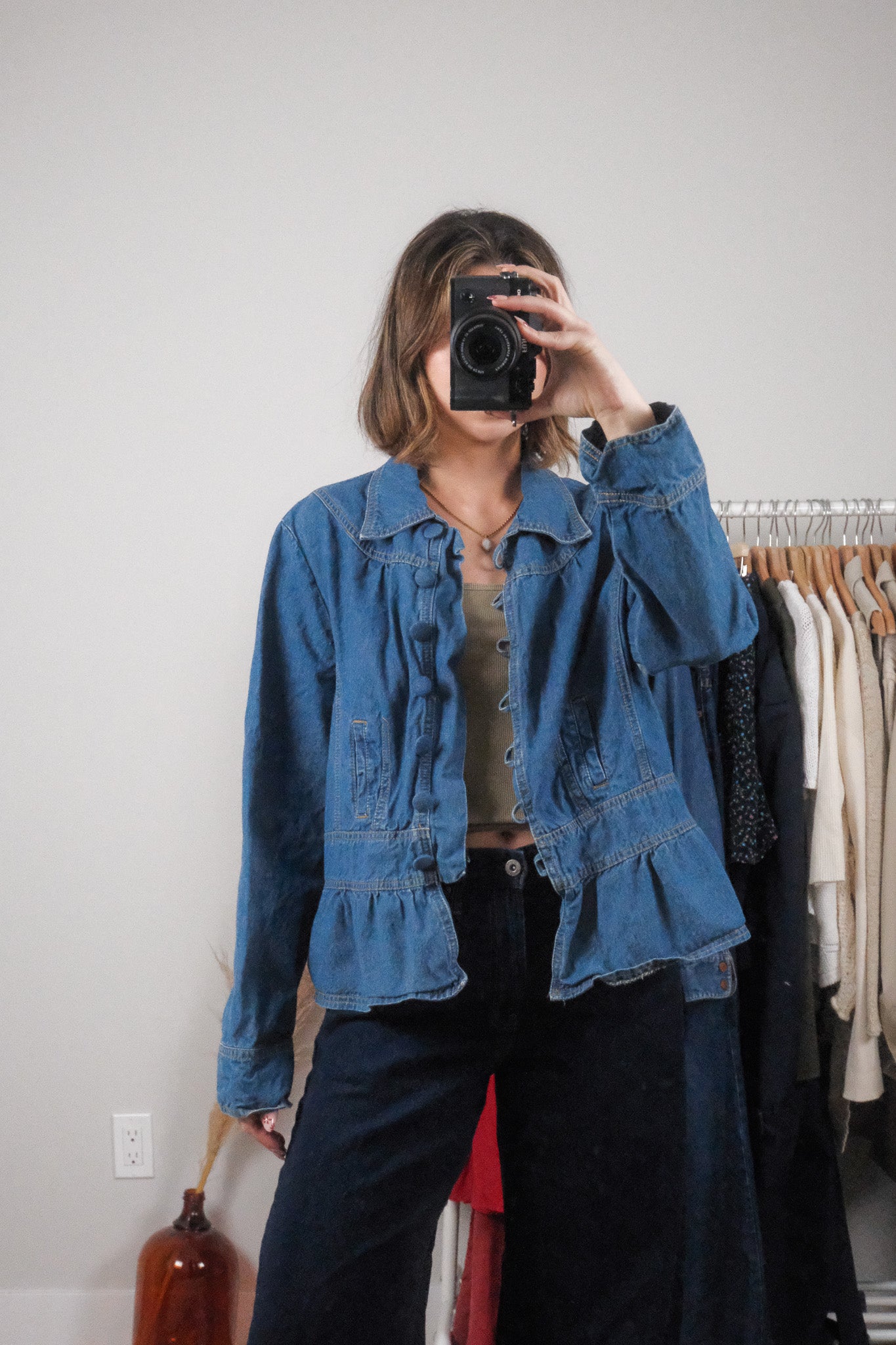 Vintage x Denim Collared Jacket (L)