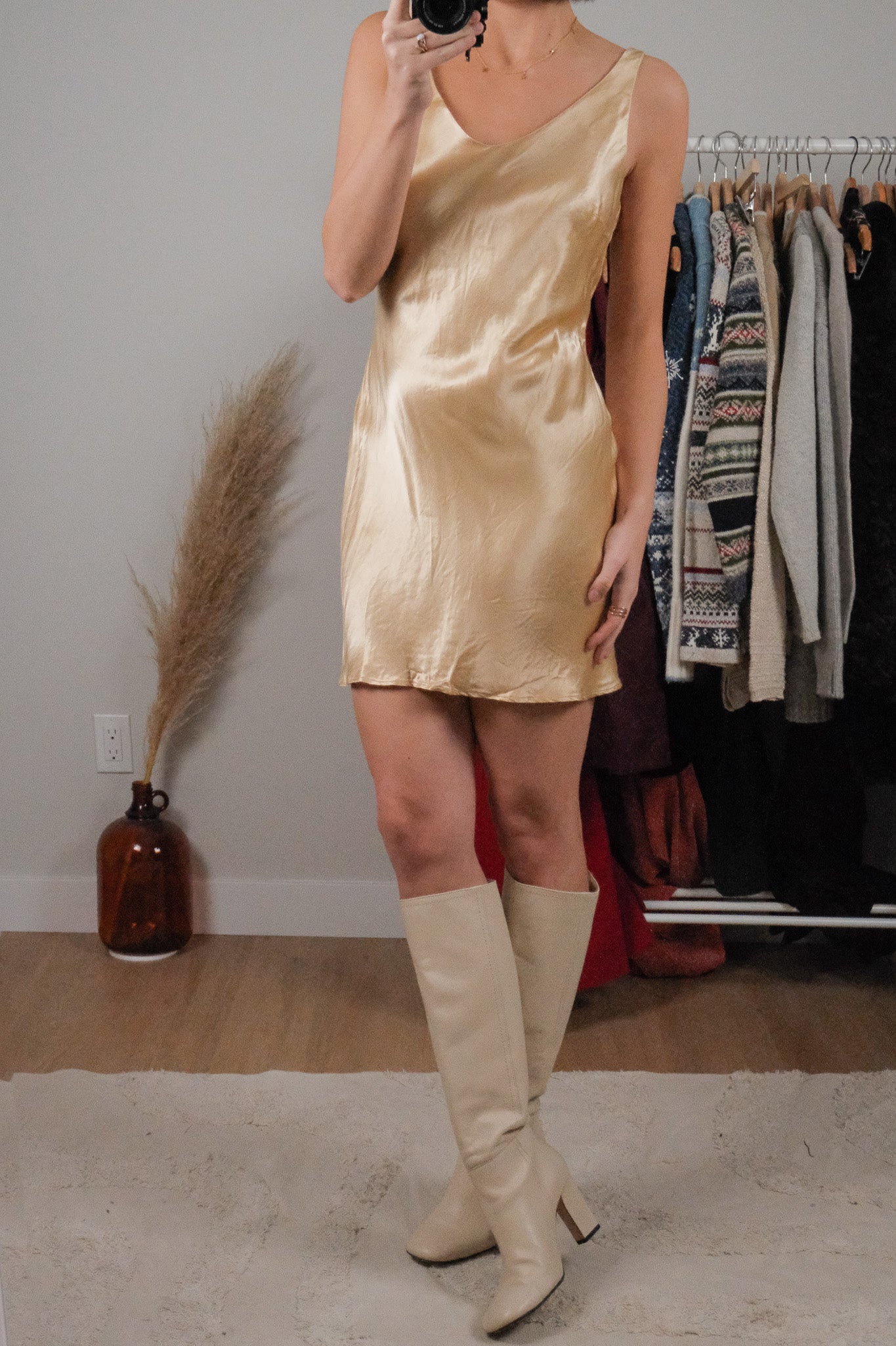 Made in USA x Vintage x Satin Mini Dress (S)