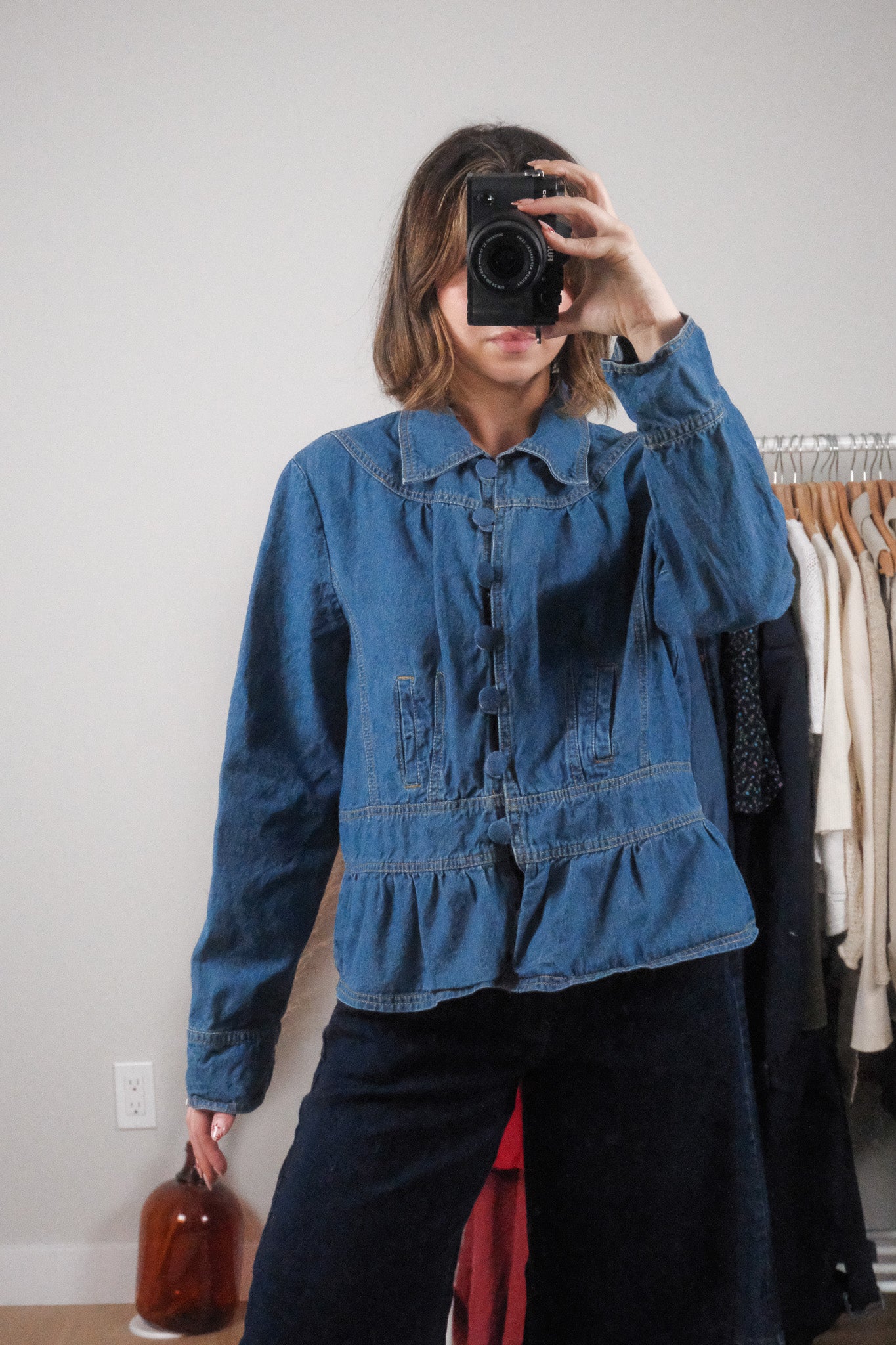 Vintage x Denim Collared Jacket (L)