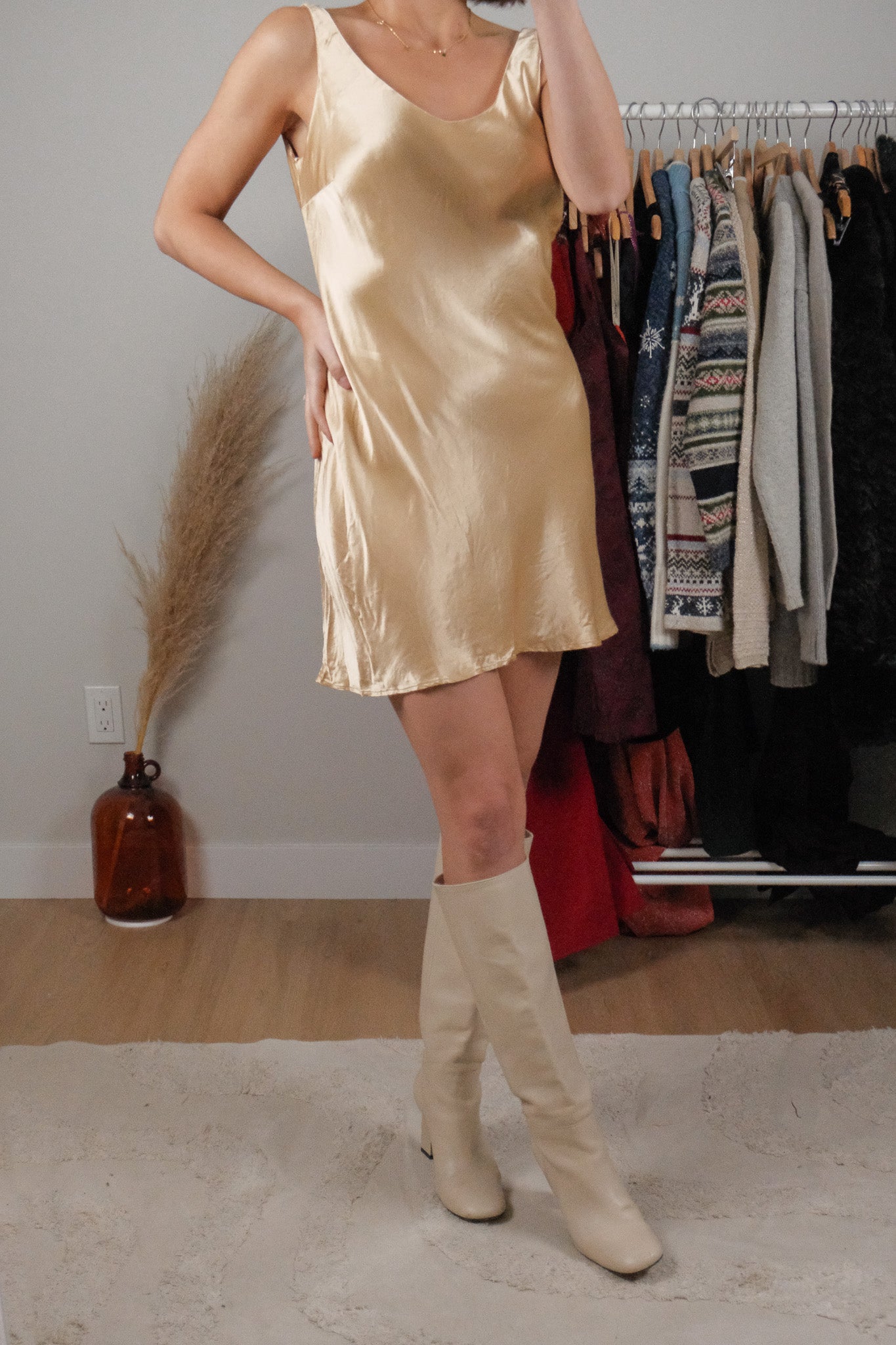 Made in USA x Vintage x Satin Mini Dress (S)