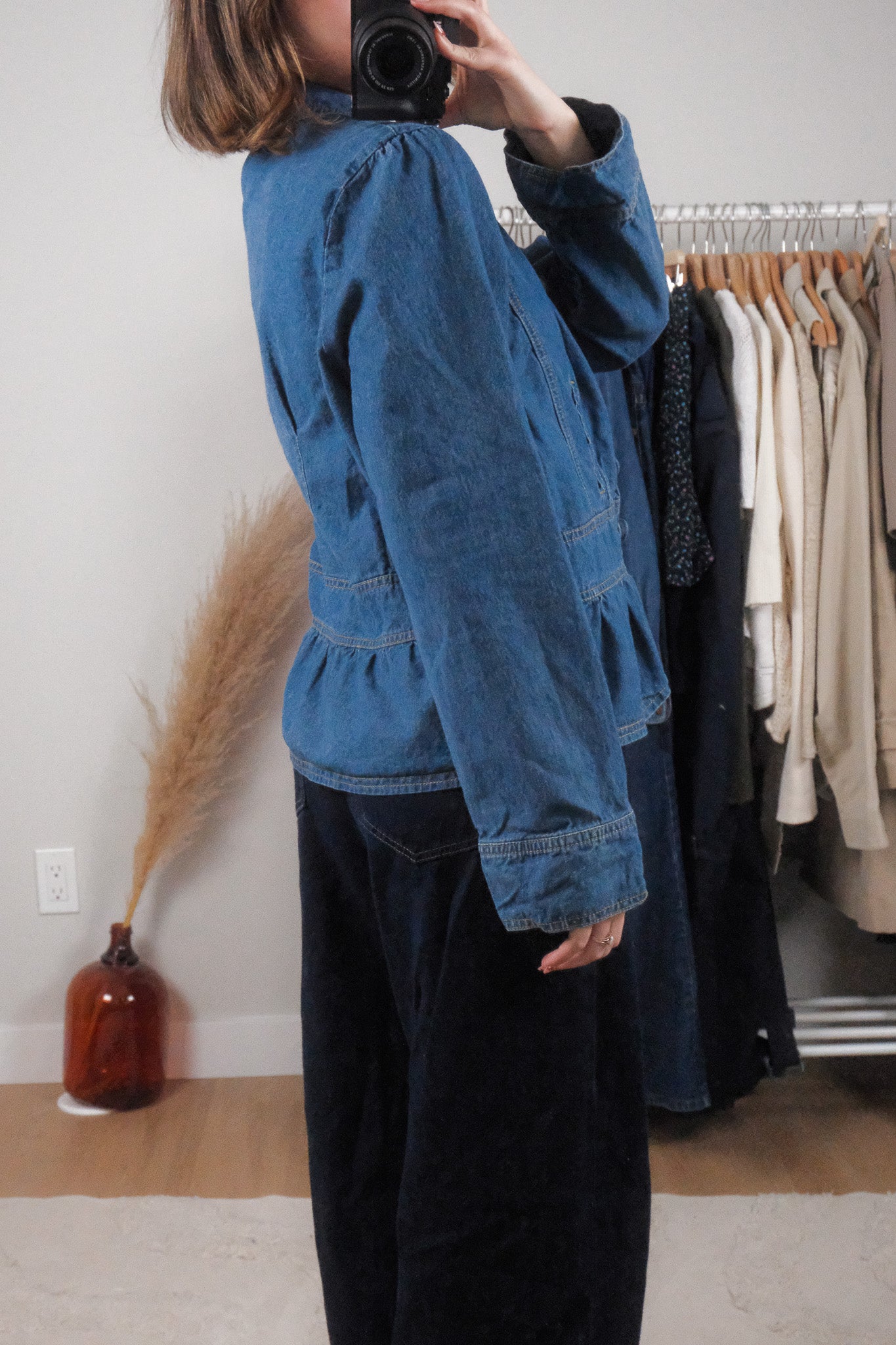 Vintage x Denim Collared Jacket (L)