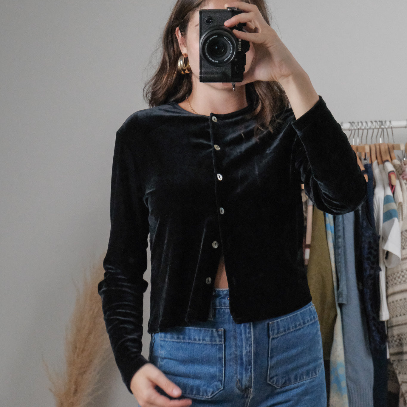 Made in USA x Vintage x Velvet Cardigan (M/L)