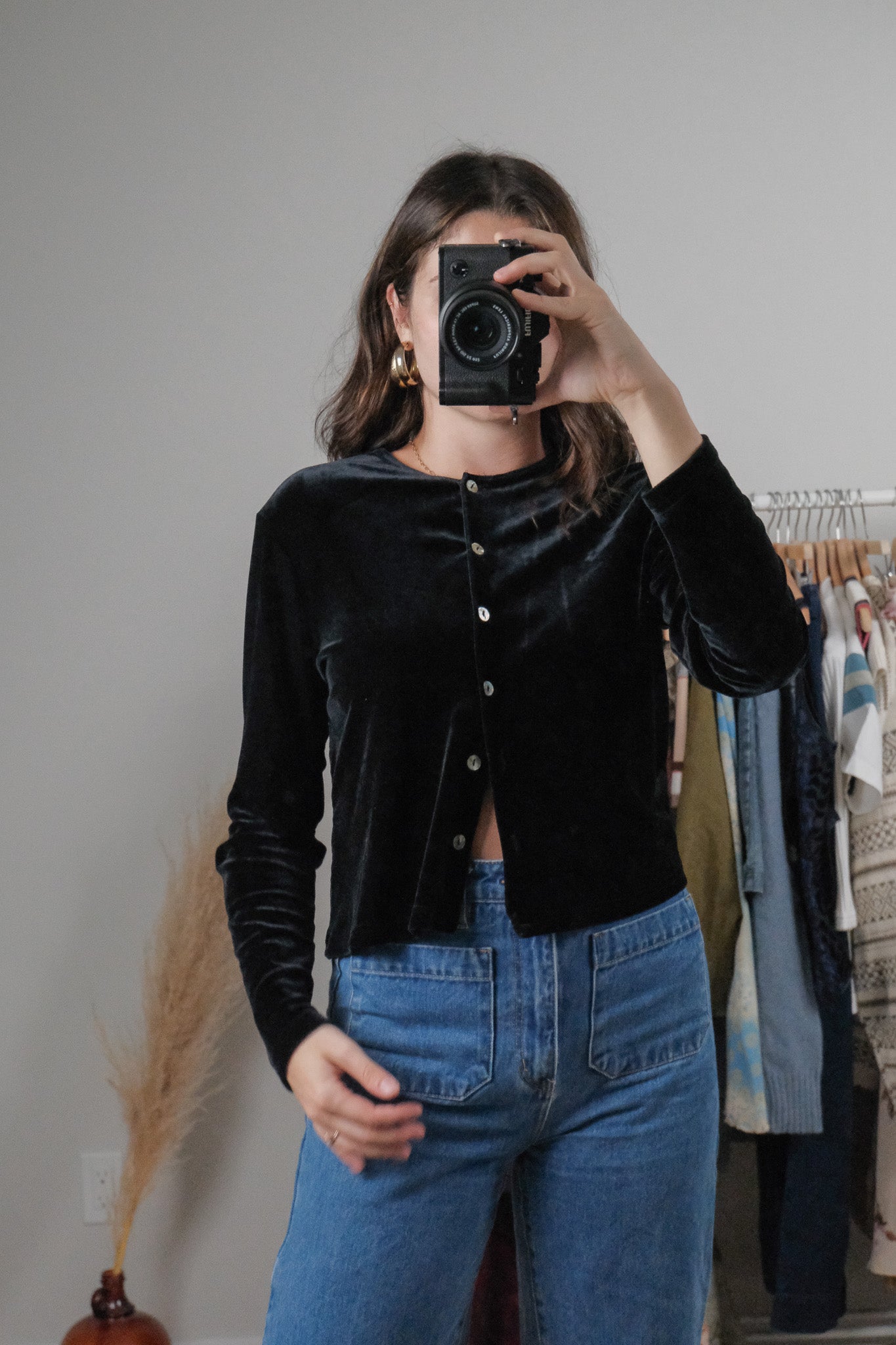 Made in USA x Vintage x Velvet Cardigan (M/L)