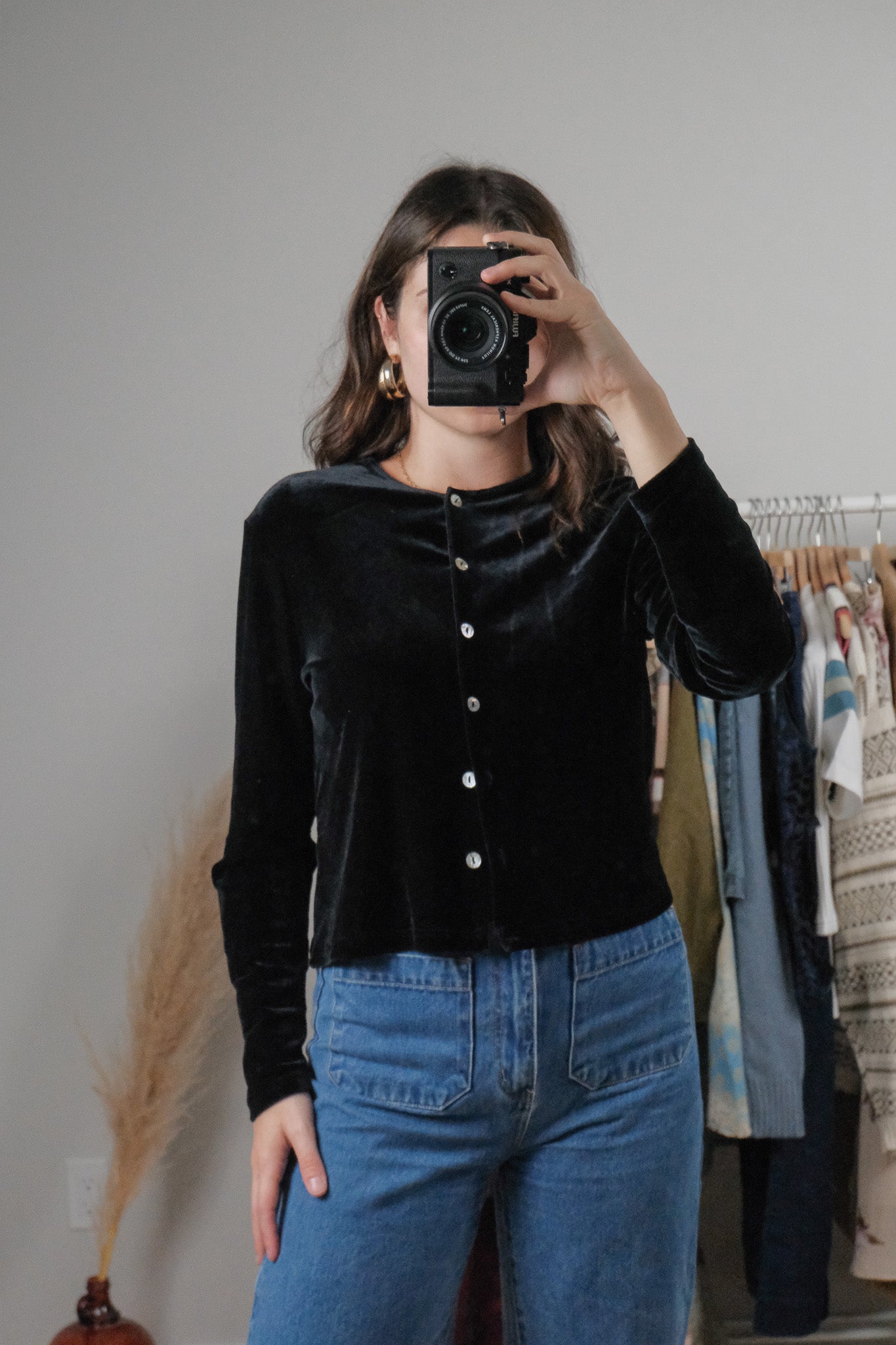 Made in USA x Vintage x Velvet Cardigan (M/L)