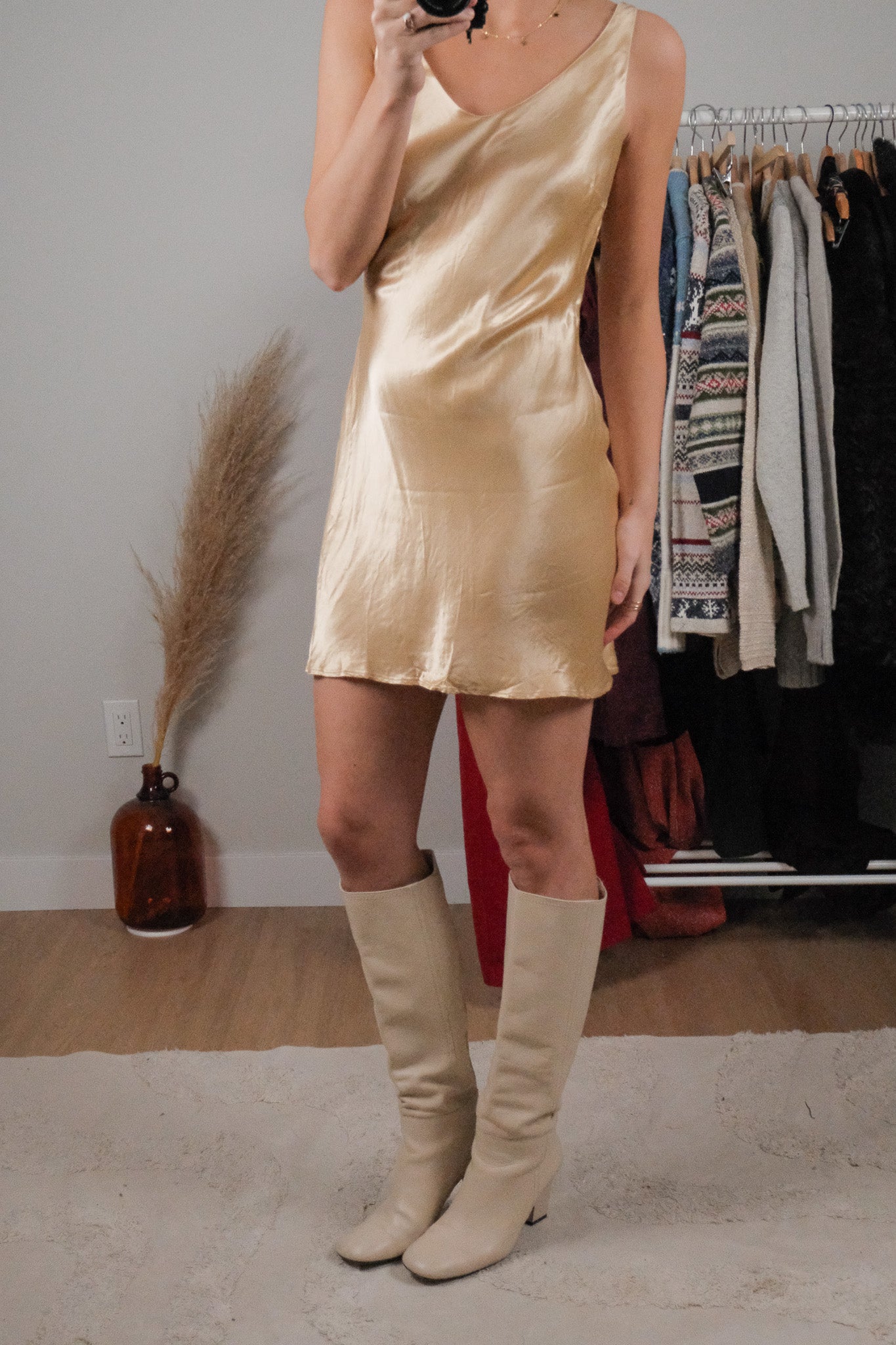 Made in USA x Vintage x Satin Mini Dress (S)