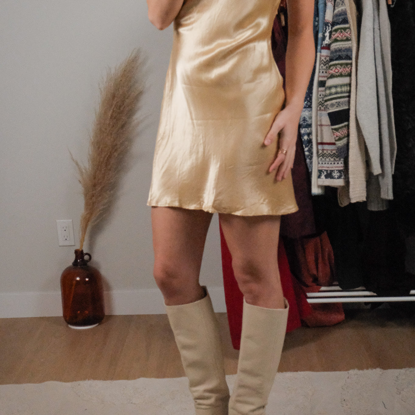 Made in USA x Vintage x Satin Mini Dress (S)