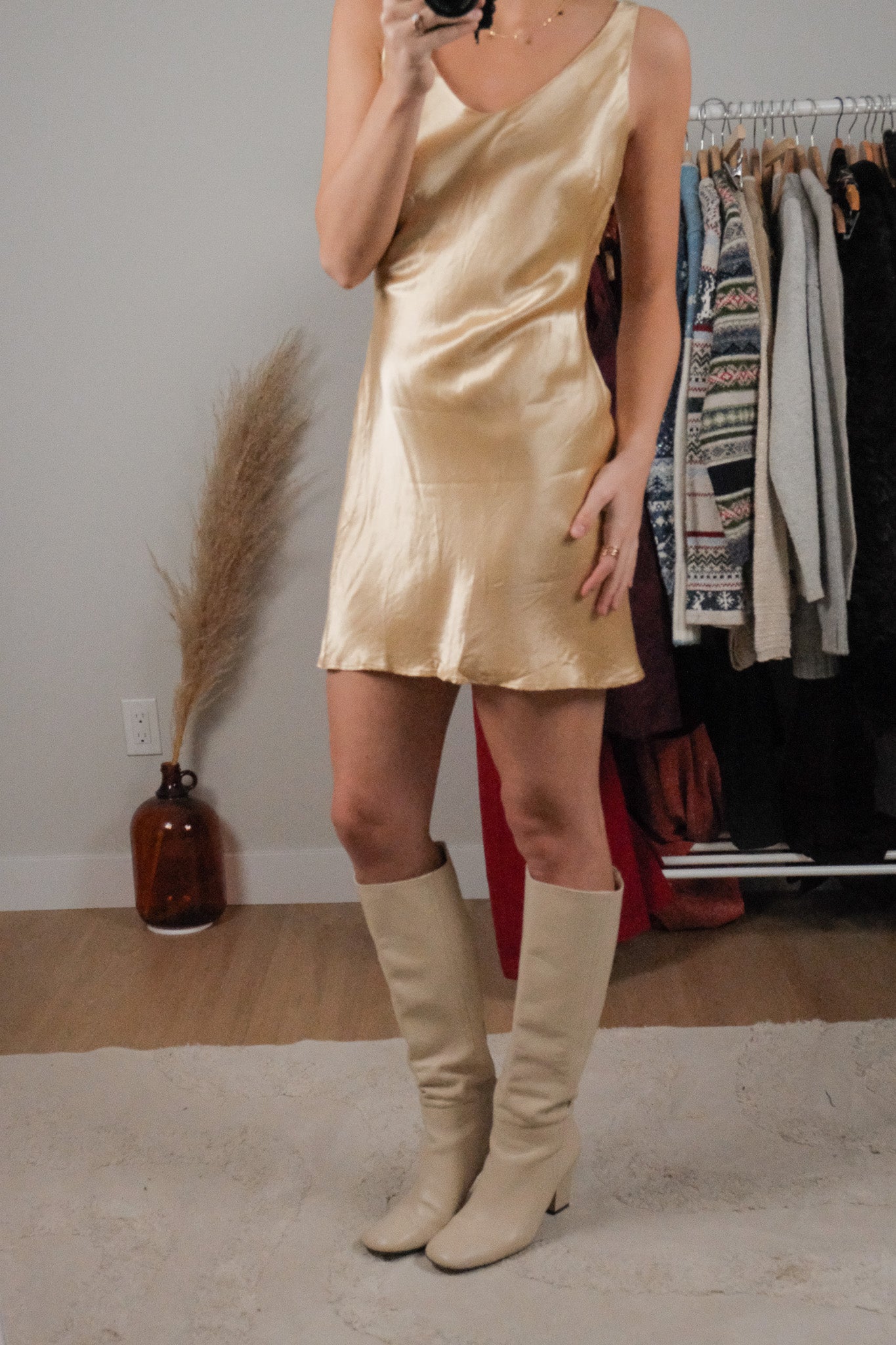 Made in USA x Vintage x Satin Mini Dress (S)