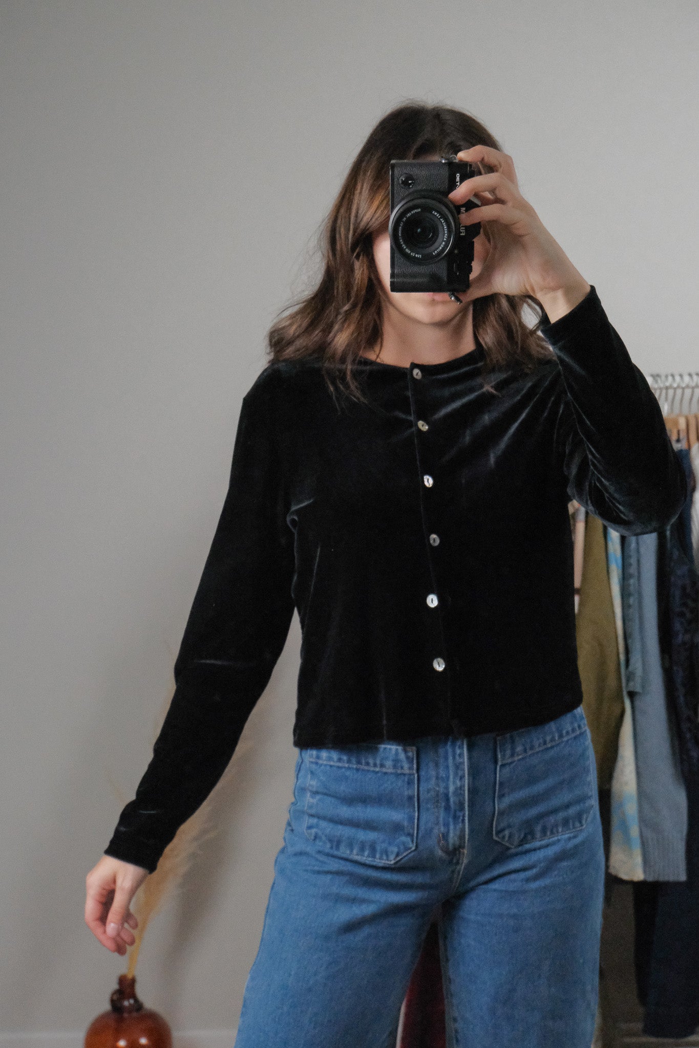 Made in USA x Vintage x Velvet Cardigan (M/L)