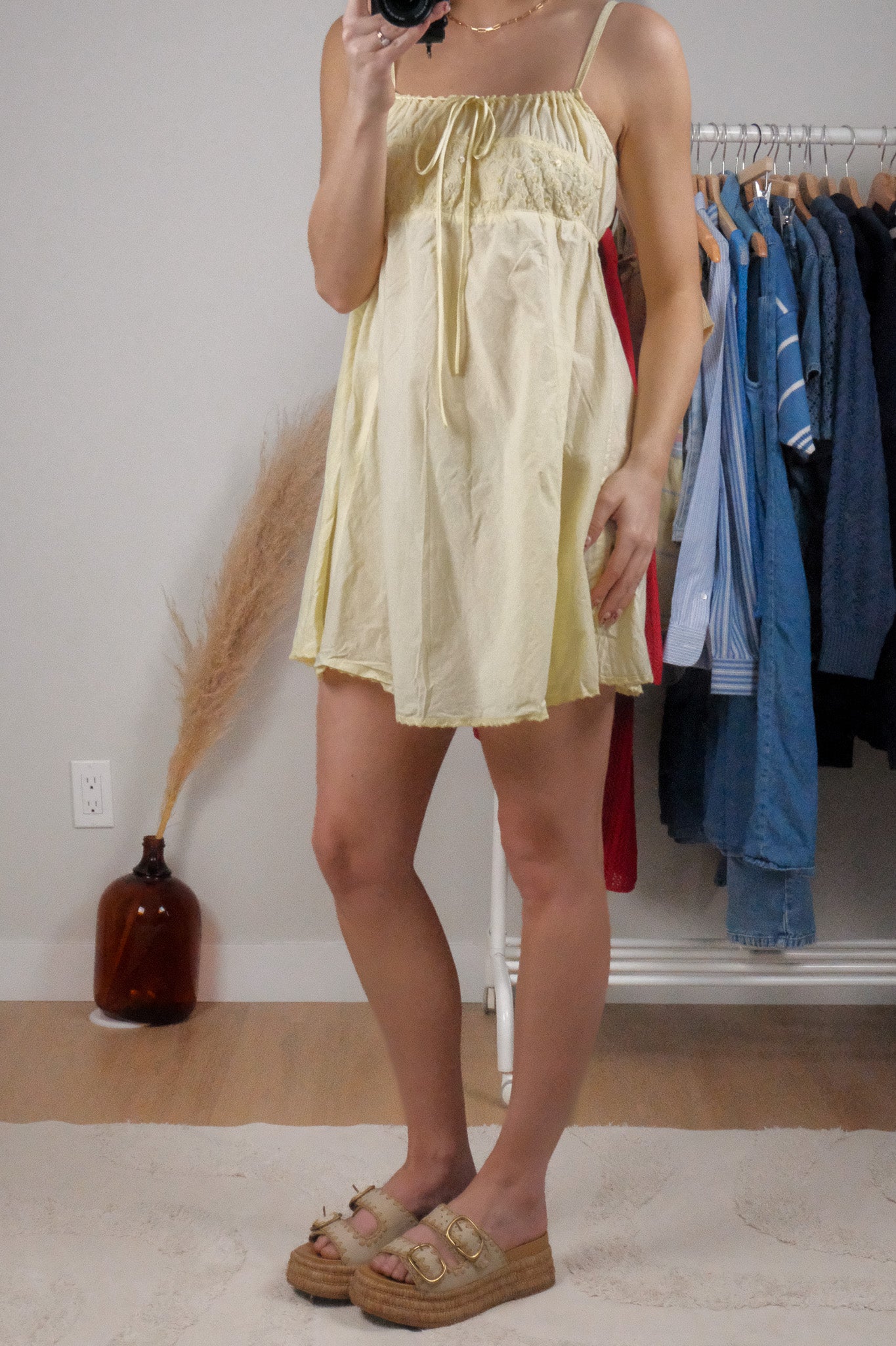 Vintage x Cotton Beaded/Sequin Lace Dress (S)