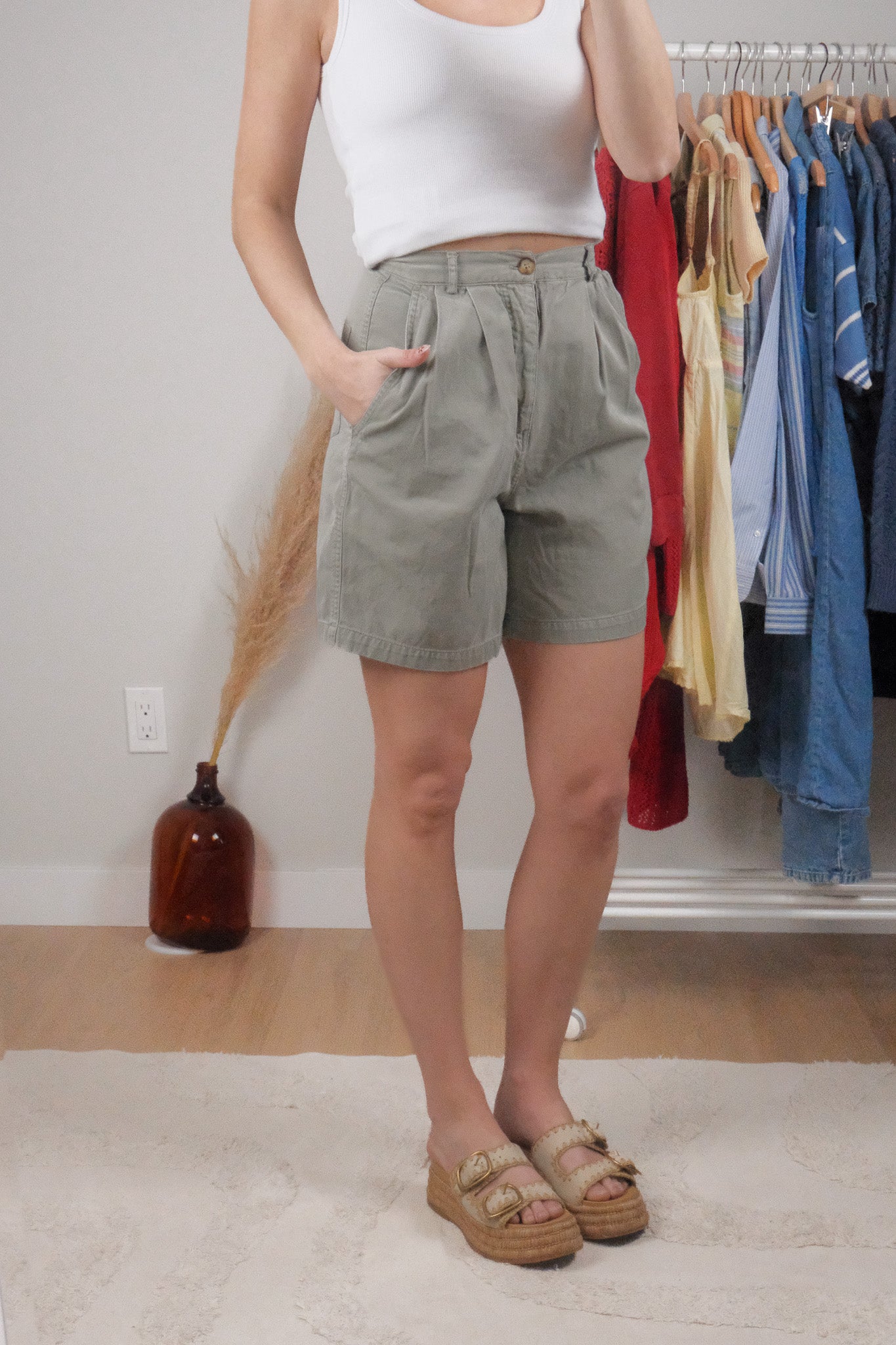 Vintage x Calvin Klein x Cotton Pleated Shorts (XXS/XS)